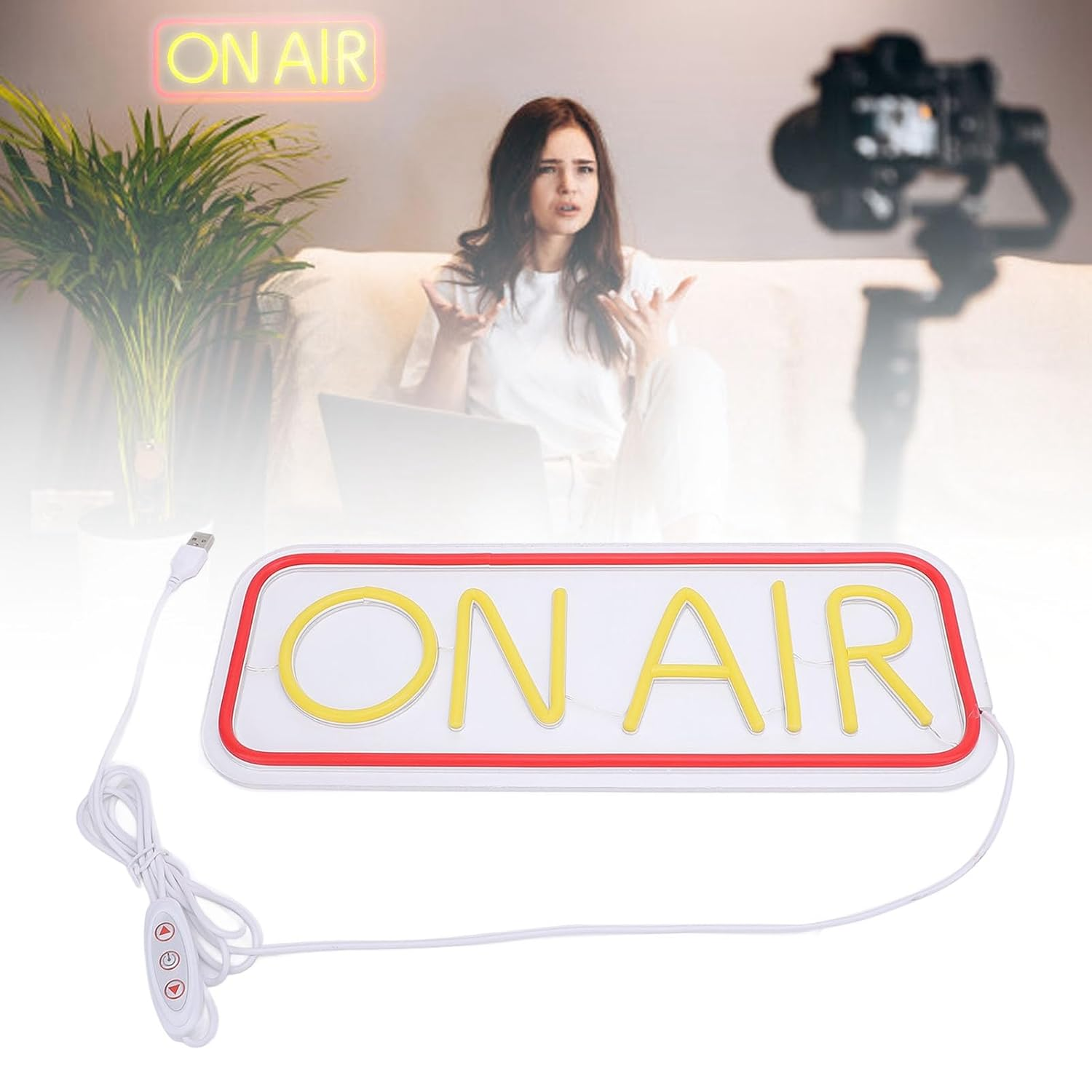 On Air Neon Signs, USB Powered Neon Night Light, LED Studio Live Decorative Lights, LED Neon Sign for Live Streaming/Studio/Light Sign Decor/Wall Decor/Bedroom Decoration image number 6