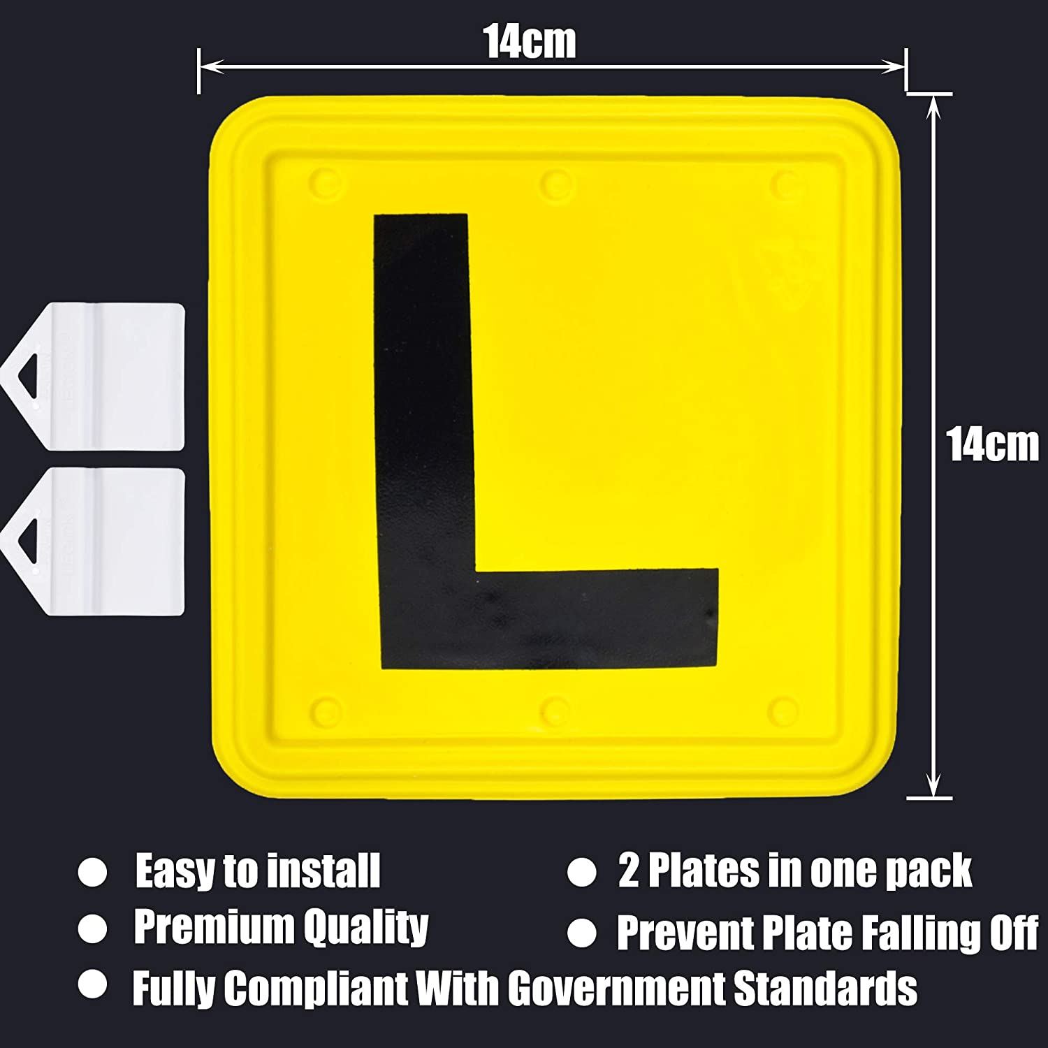 2PCS Plastic L Plate Clips Holder Set Car Number License
