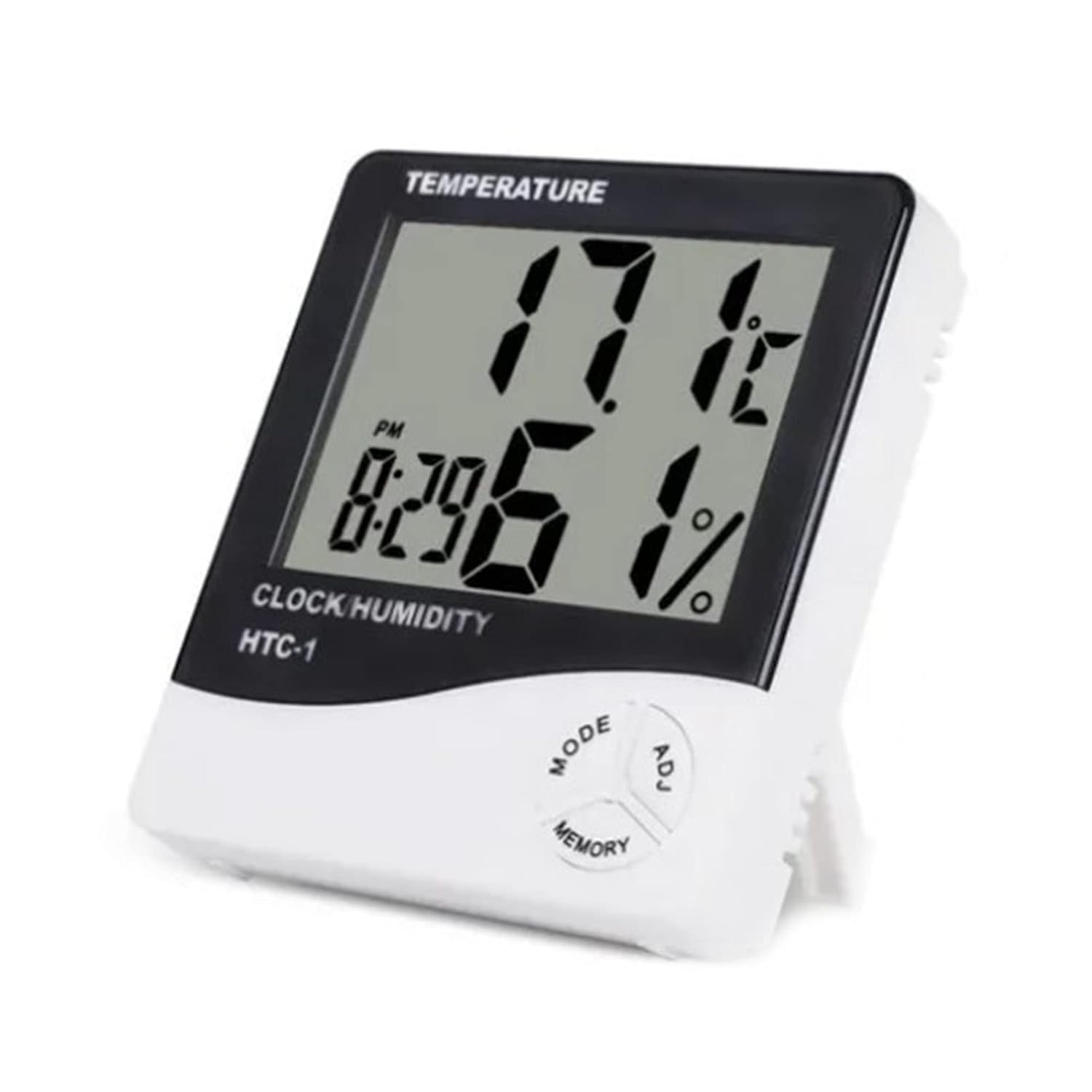 Zerodis Digital Thermometer Hygrometer with Clock Alarm, Large LCD Display, Portable Design, Simultaneous Measurement for Laboratories, Cold Chain Transportation, Storage, Easy to Read image number 5