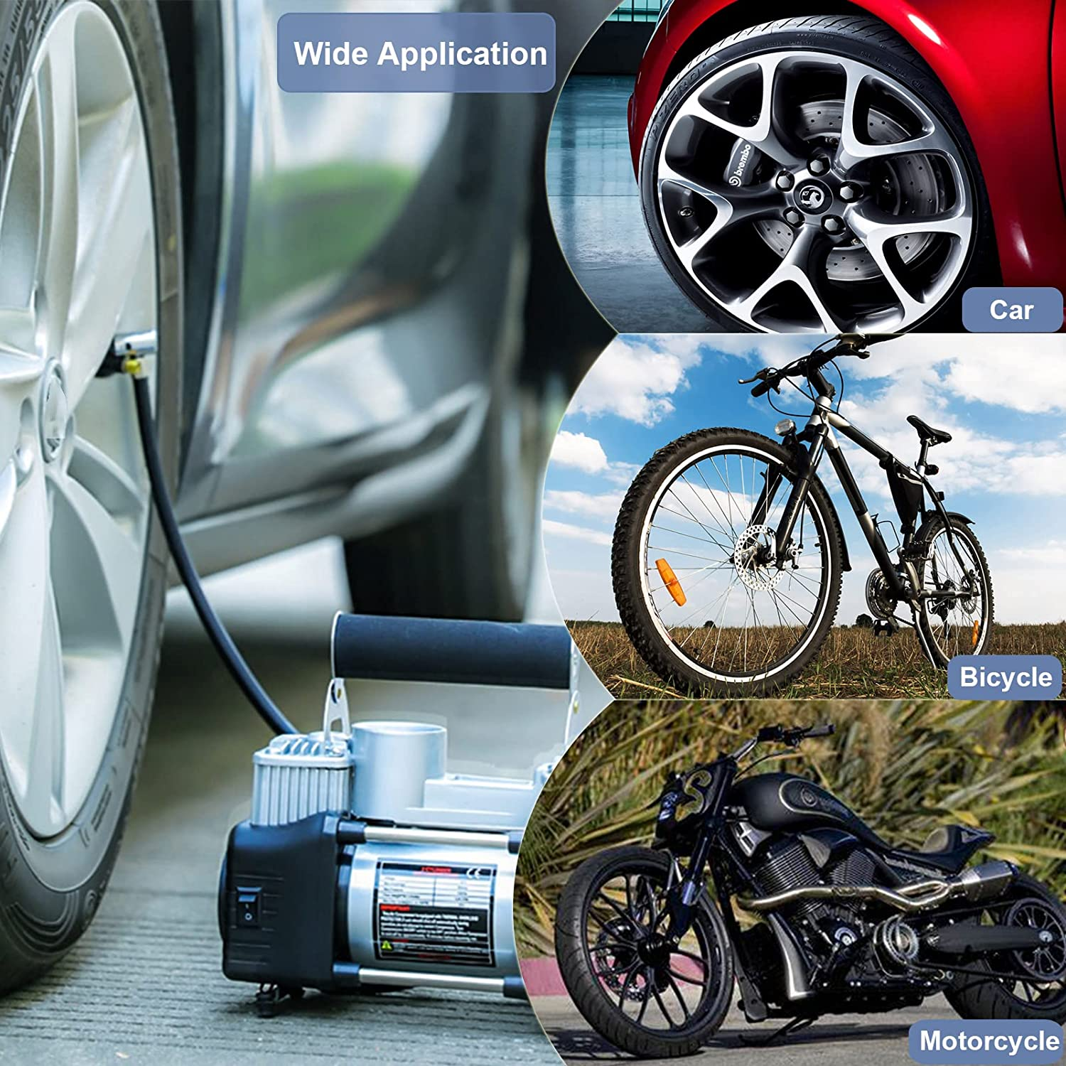 2Pcs Inflator Hose Adapter - Convert Twist on to Lock on Connection, Locking Chuck with Hose and Standard Tire Valve Fine Thread image number 1