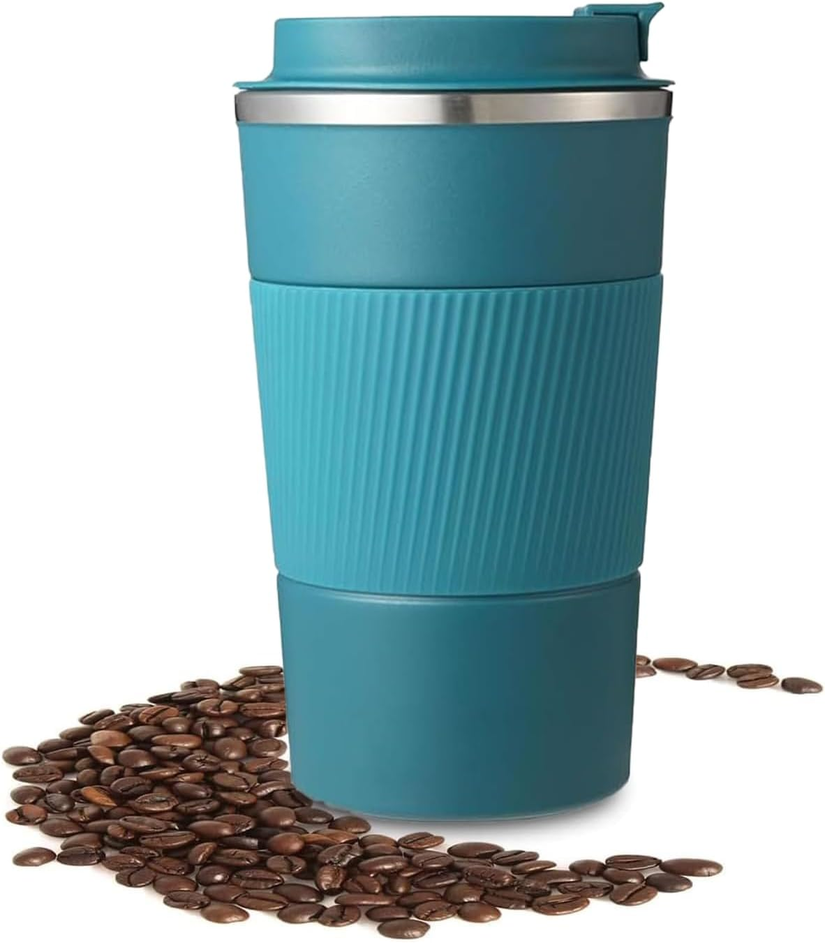 Coffee Cup 510Ml/17Oz, Insulated Travel Mug with Splash-Proof Lid, Reusable Double Wall 304 Stainless Steel Tumbler Cup - Keeps Cold and Hot Suitable for Car, Daily, outside and Gifts (Black-510Ml)