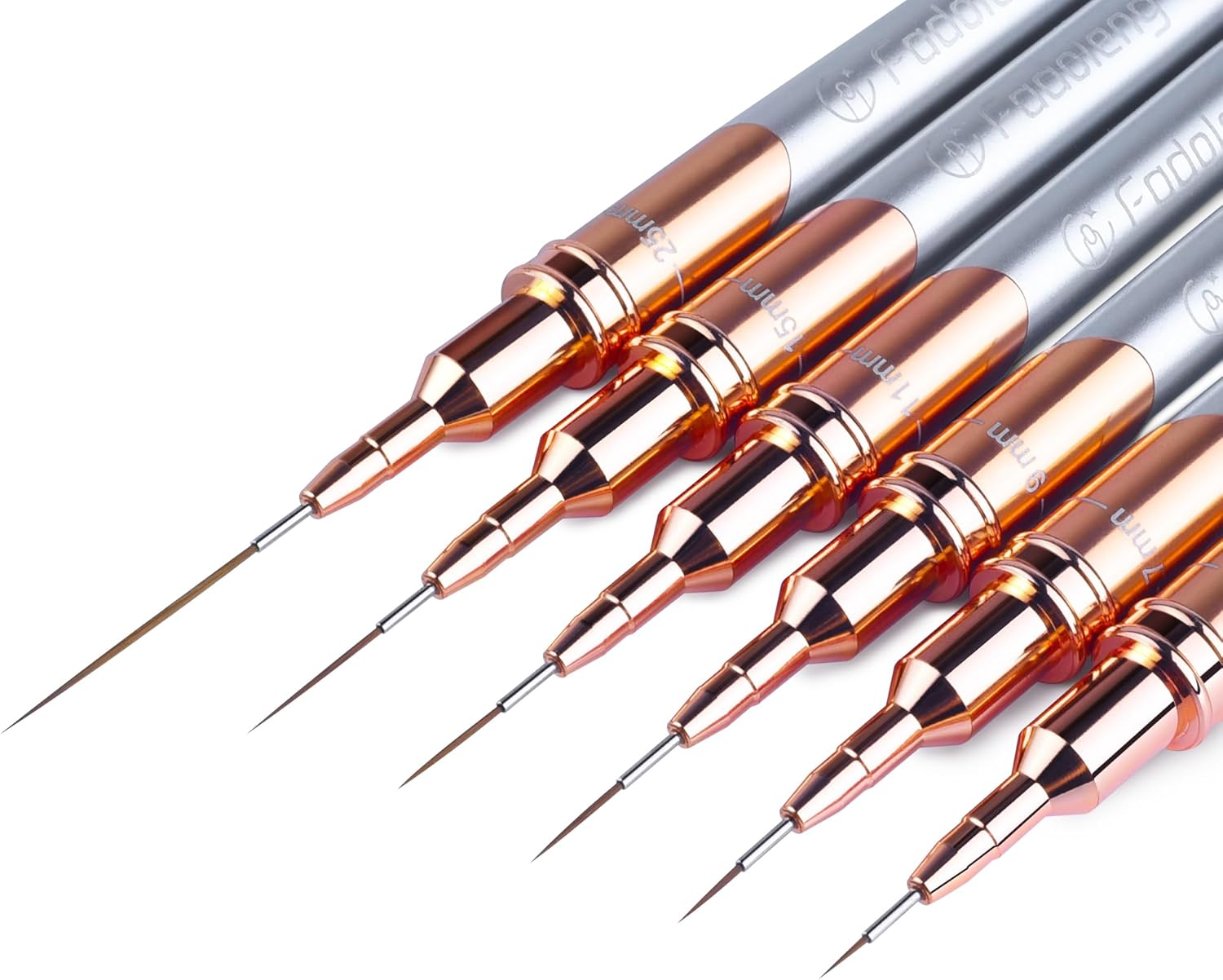 Nail Art Brushes, 6Pcs Nail Design Brushes for Different Lines and Detail Patterns Nail Brushes for Nail Art Salon or Home Use(5/7/9/11/15/25Mm)