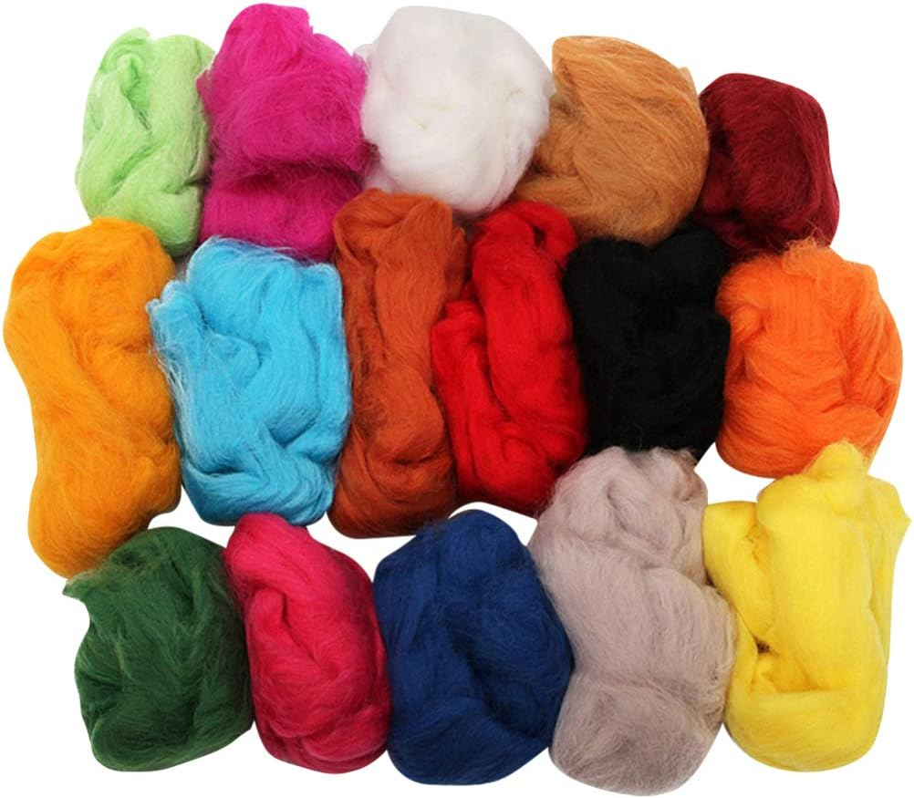 36Pcs Wool Roving for Felting Needle Felting Knitted Tops Thick Yarns for Knitting Woolen Yarn for Felt Hand Knitting Kit Roving Yarn Knit Top Fluffy Work image number 2