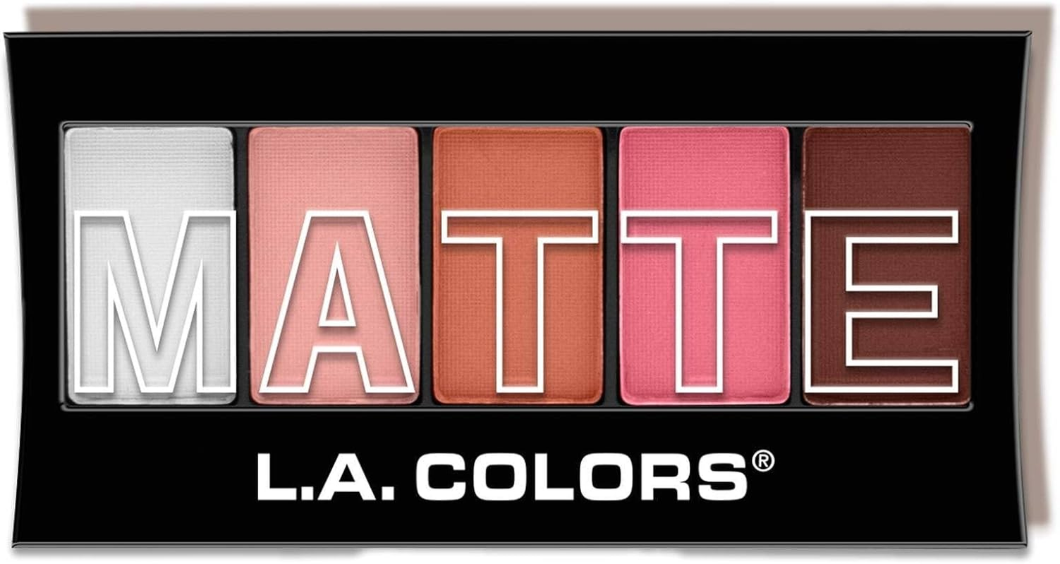 L.A. Colors 5 Color Matte Eyeshadow, Teal Argyle, 0.08 Ounce