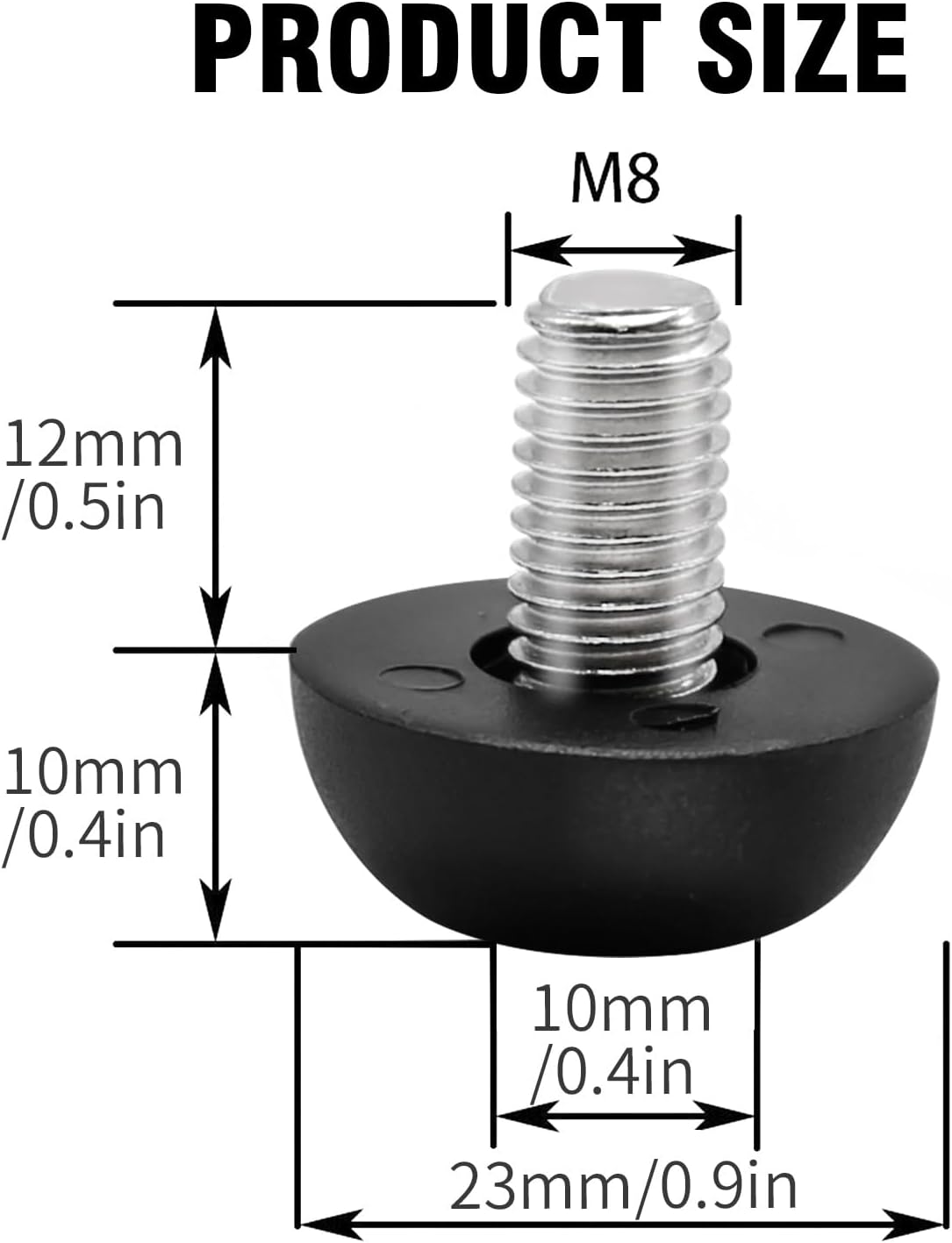 8Mm X 1.25 M8 Leveling Feet Adjustable Furniture Leg Leveler Replacement Outdoor Patio Stainless Steel Screw-In Leveling Feet Glides (16PCS) image number 2