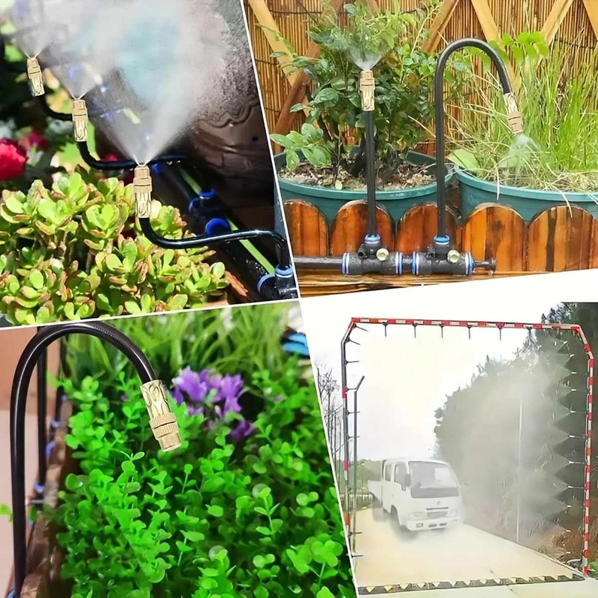 AIMALL Universal Adjustable Copper Nozzle Atomization Cooling Humidification Equipment for Irrigation Systems, Garden, and Greenhouse - 6/8/12Mm Size image number 6