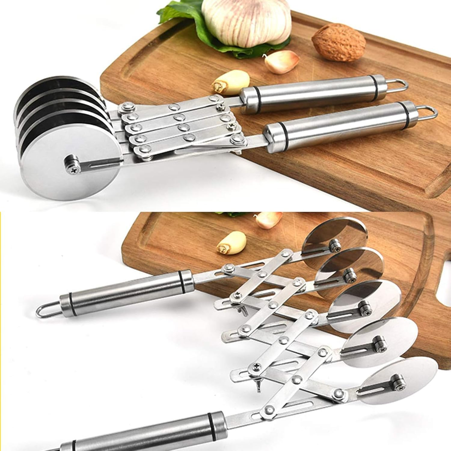 Cozioz 5-Wheel Stainless Steel Pastry Cutter, Multi-Functional Dough, Pizza, and Cookie Divider with Comfortable Handle image number 3