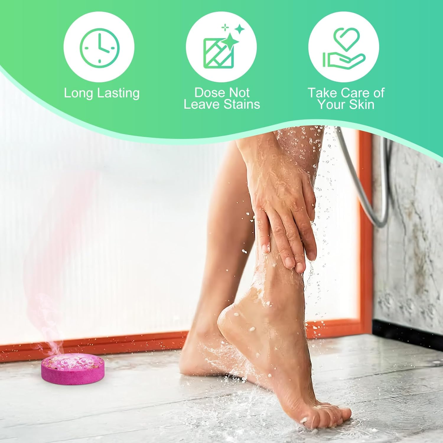 BEBEMOKO 8Pcs Aromatherapy Shower Steamers with Essential Oils, 30G Bath Sea Salt Tablets for Women, Mood Relief Bath Aroma Tablets Spa Shower Set image number 5