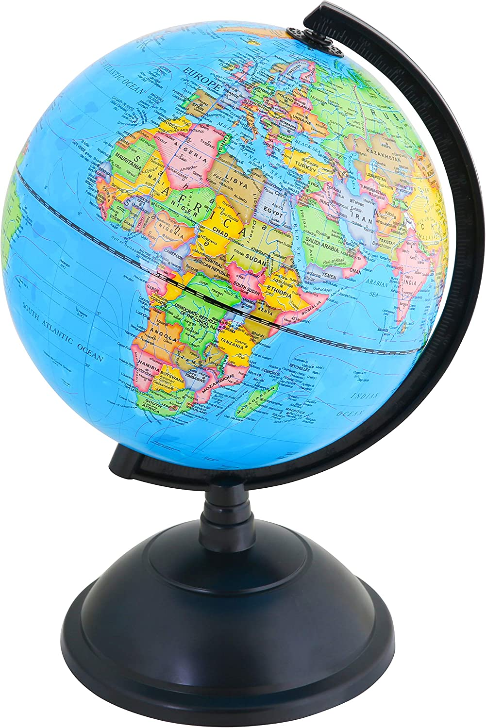 Exerz 20Cm World Globe Educational - Swivel Rotating Earth Globe - Political Map English - Diameter 20Cm (Engish)