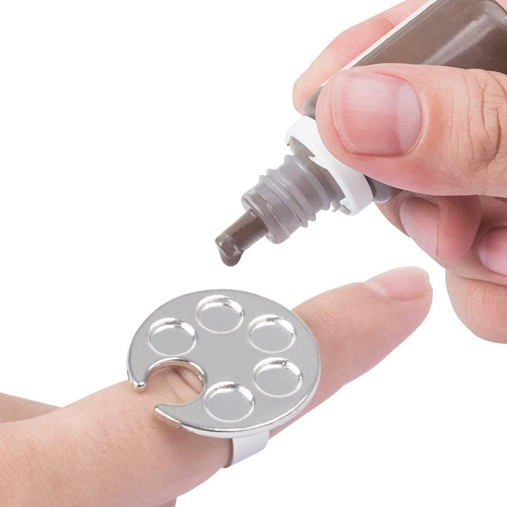 2 Pcs Mini Nail Art Polish Holder Nail Art Palette Rings Mixing Acrylic UV Gel Polish Painting Drawing Color Palette Manicure Tools image number 4