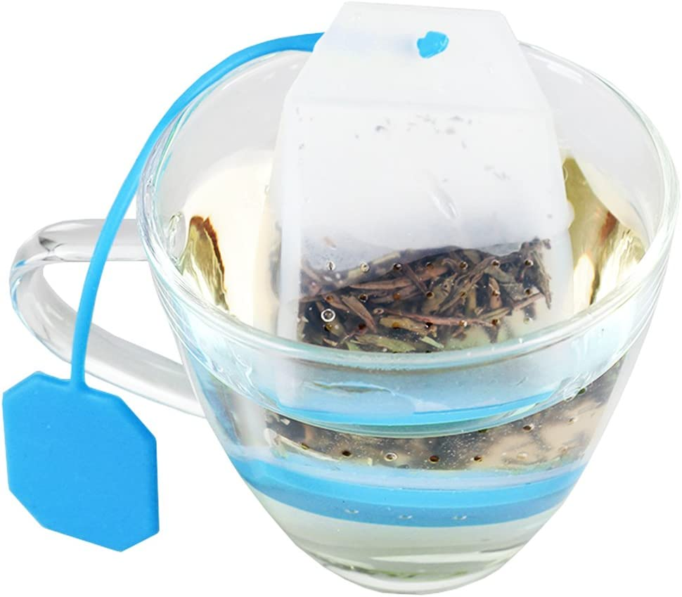 6 Pack Silicone Tea Infuser, Finegood Reusable Safe Loose Leaf Tea Bags Strainer Filter with Six Colors image number 6