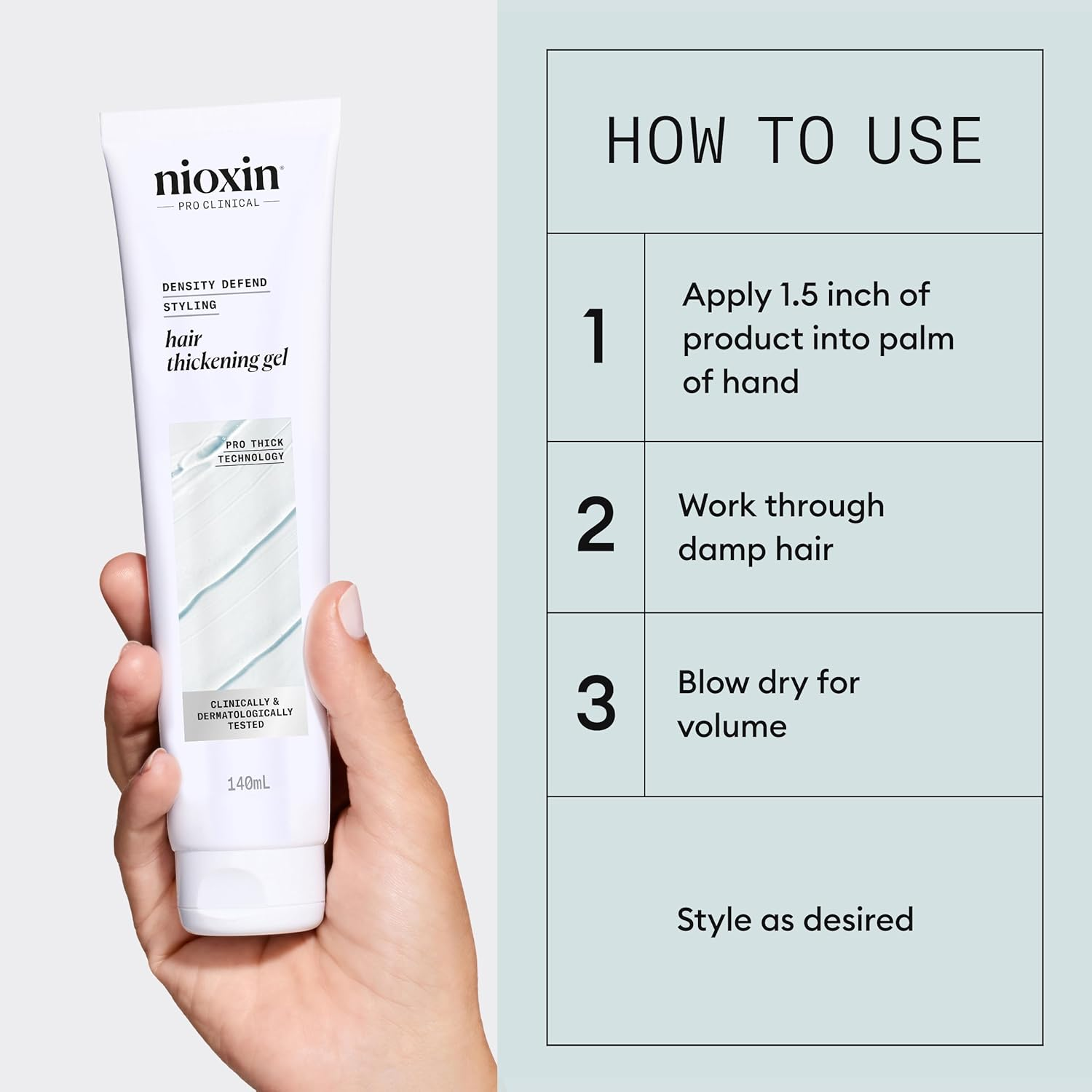 Nioxin Density Defend Hair Thickening Gel for Volumizing Hair, 140 Ml image number 5