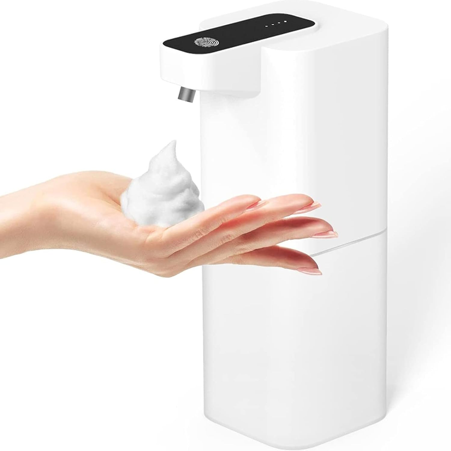GOMINIMO Automatic Sensor Soap Dispenser, 400Ml Detachable Bottle, Fast Sensor, Rechargeable and Long-Lasting Battery, Easy to Refill, IPX4 Waterproof (Foam)