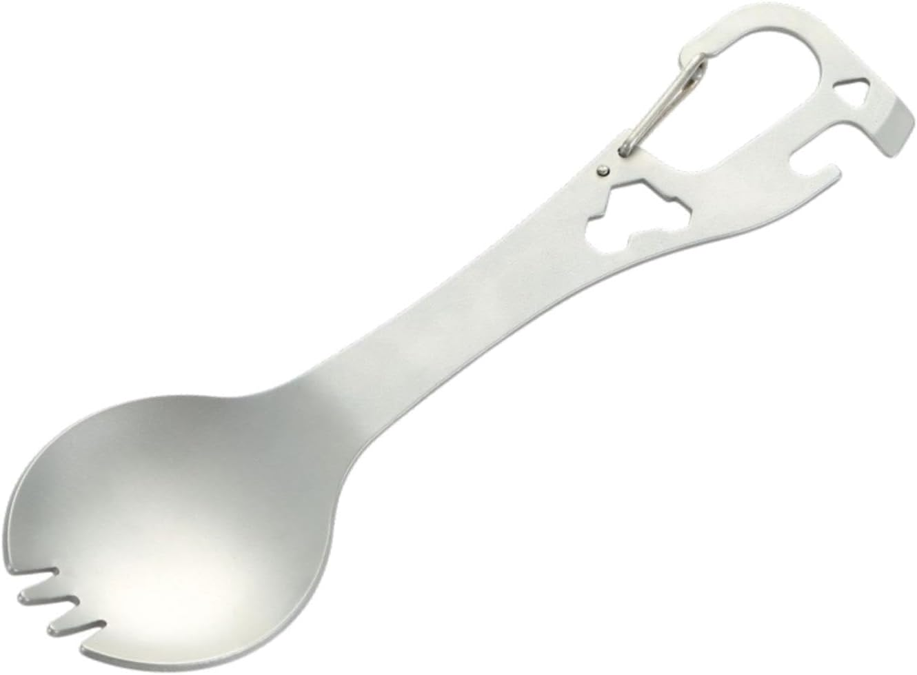 Eigell Camping Fork Spoon Outdoor Gear Can Opener Utensils for BBQ Hiking Fishing, Silver