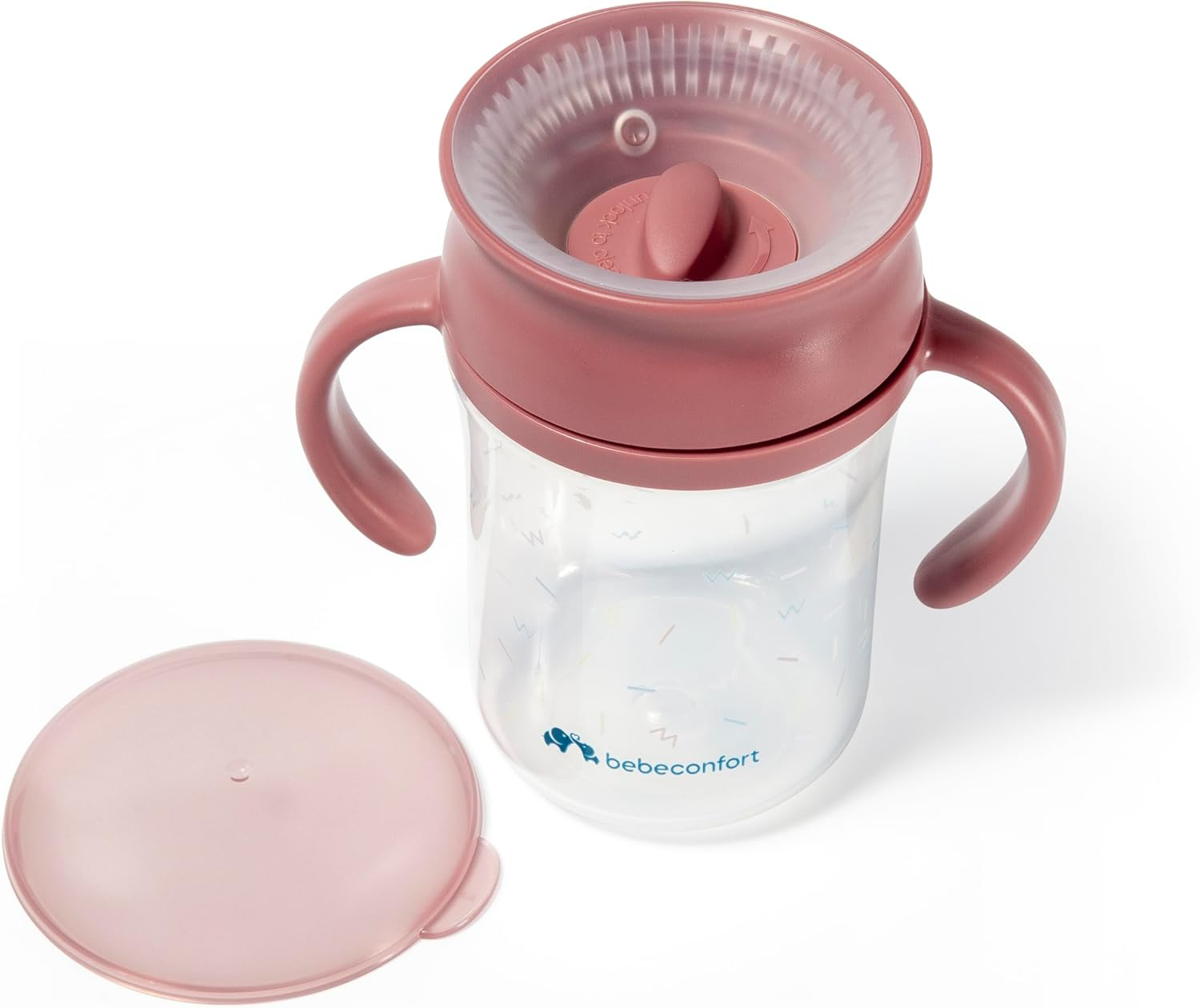 Bebeconfort Anti-Leak 360&deg; Training Cup - 280Ml, No-Spill Design, 360&deg; Drinking Valve, Rotating & Removable Handles, Dishwasher Safe, Hygienic Cap