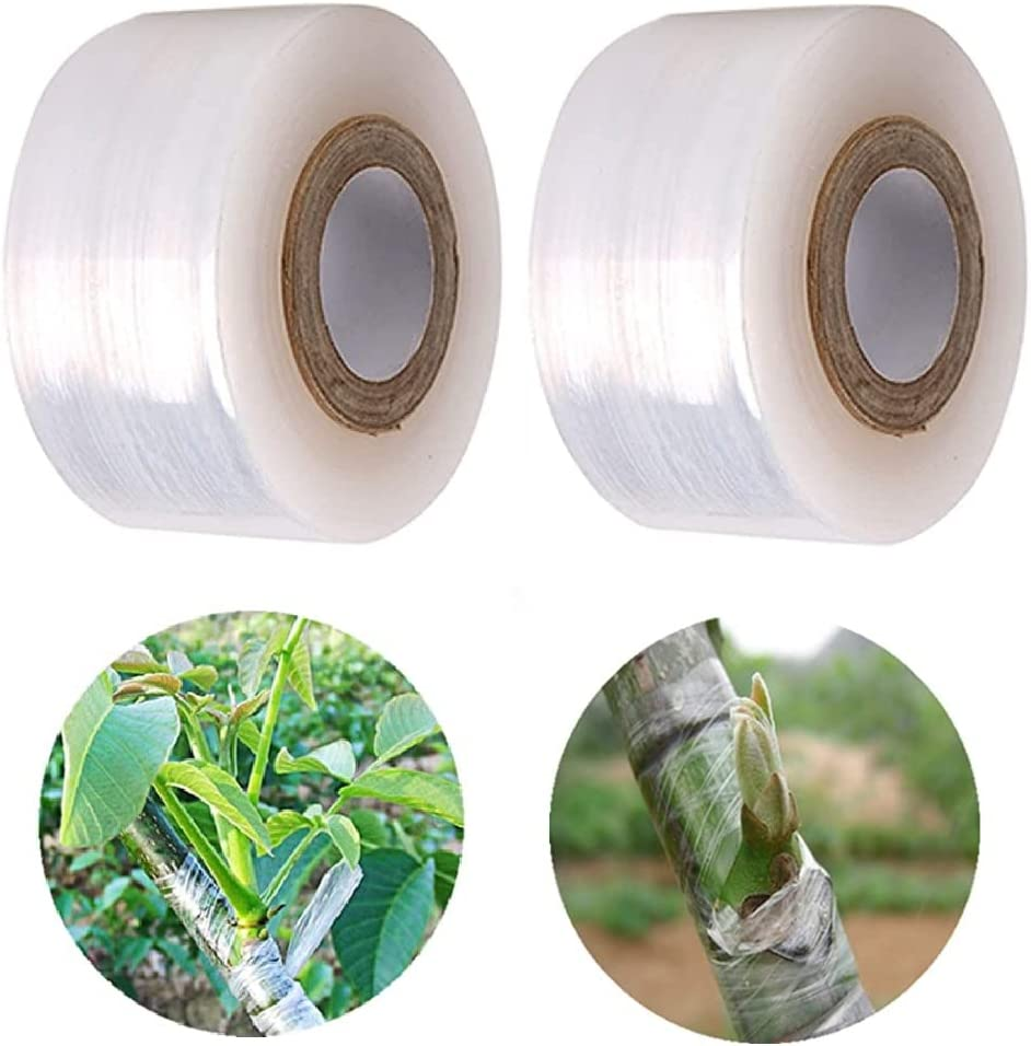 Grafting Tape - 2 Pack Bio-Degradable Moisture Barrier, Stretchable Clear Floristry Film for Fruit Tree Plant image number 2