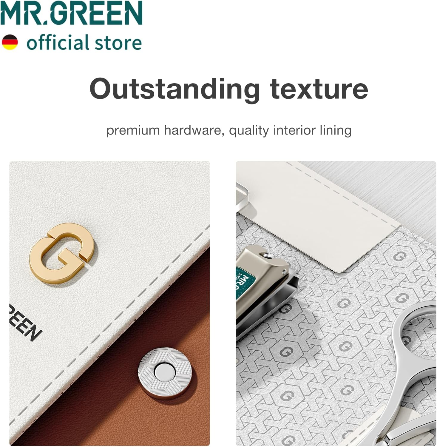 MR.GREEN Colorful Manicure Set Practical Pedicure Kits Nail Clippers Personal Care Tools Facial Hair Scissors with Fashion Case (Mr-6685 Brown) - Mr-6683 Orange image number 4