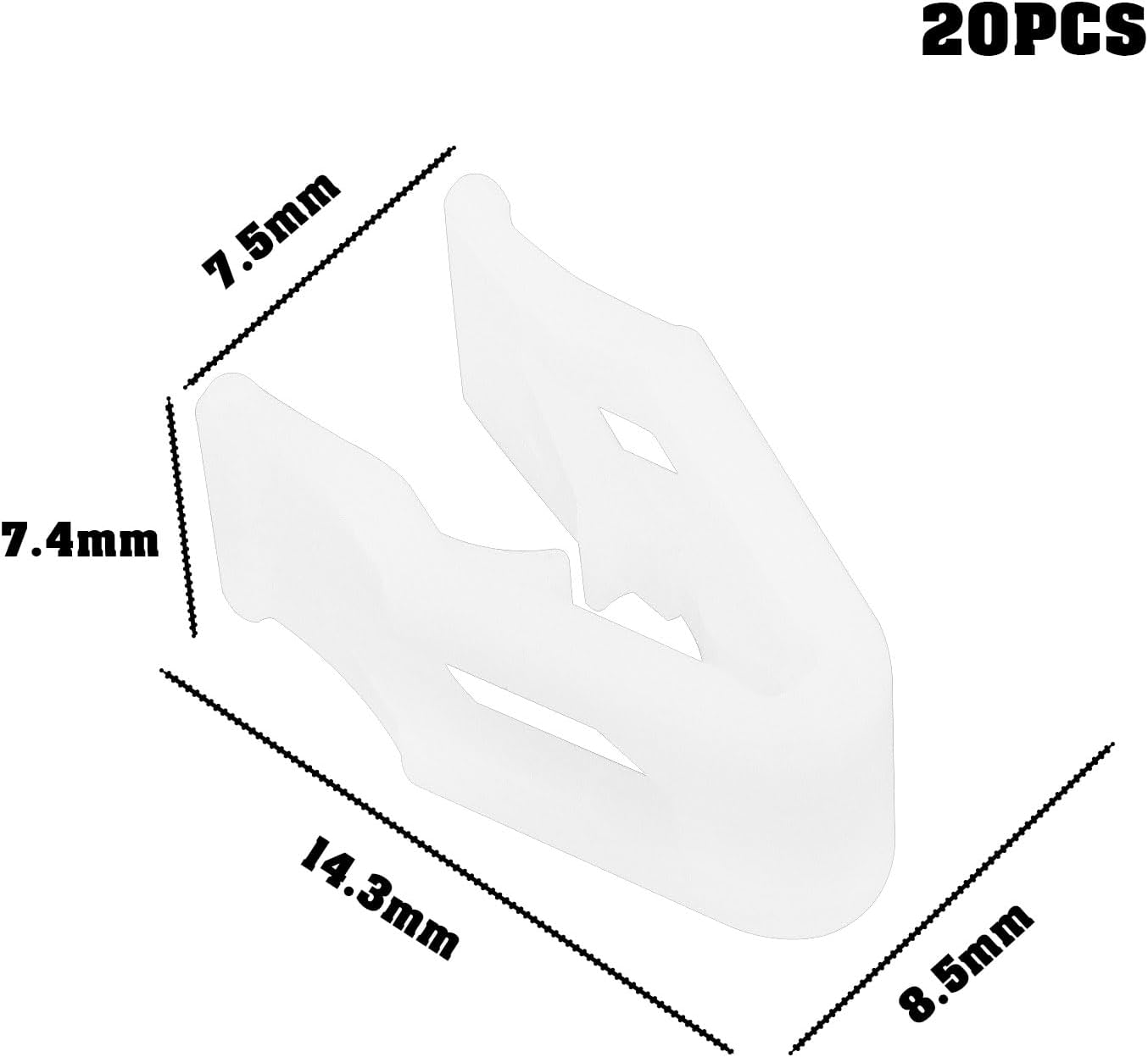 Emagtech 20 Pcs Car Tailgate Lining Clips Boot Lid Lining Clips Trim Retainer Buckle Fittings Replacement Compatible with Ford Galaxy, White image number 1