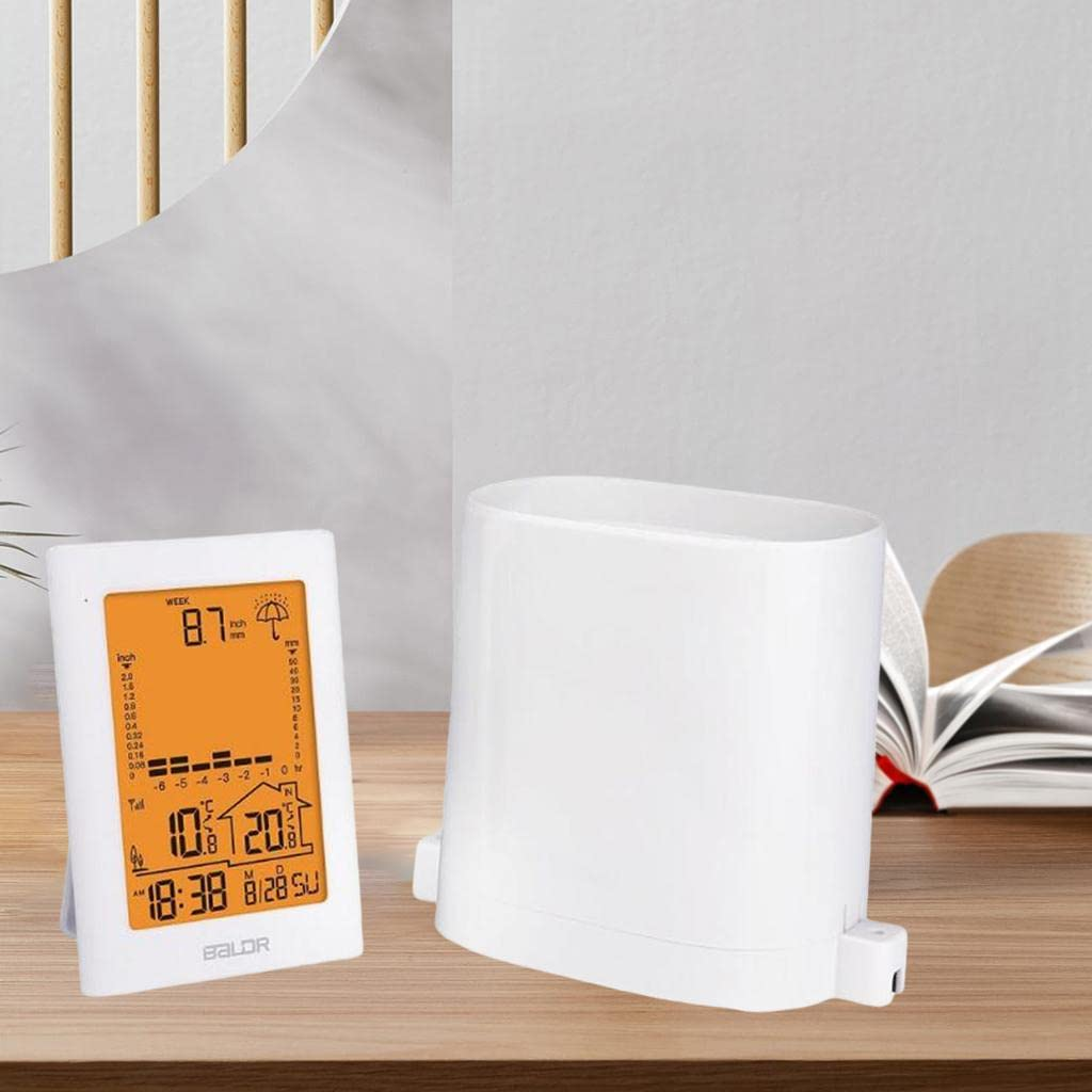 Rain Gauge Rainfall History Weather Station Gauge Rainfall for In/Outdoor White image number 5