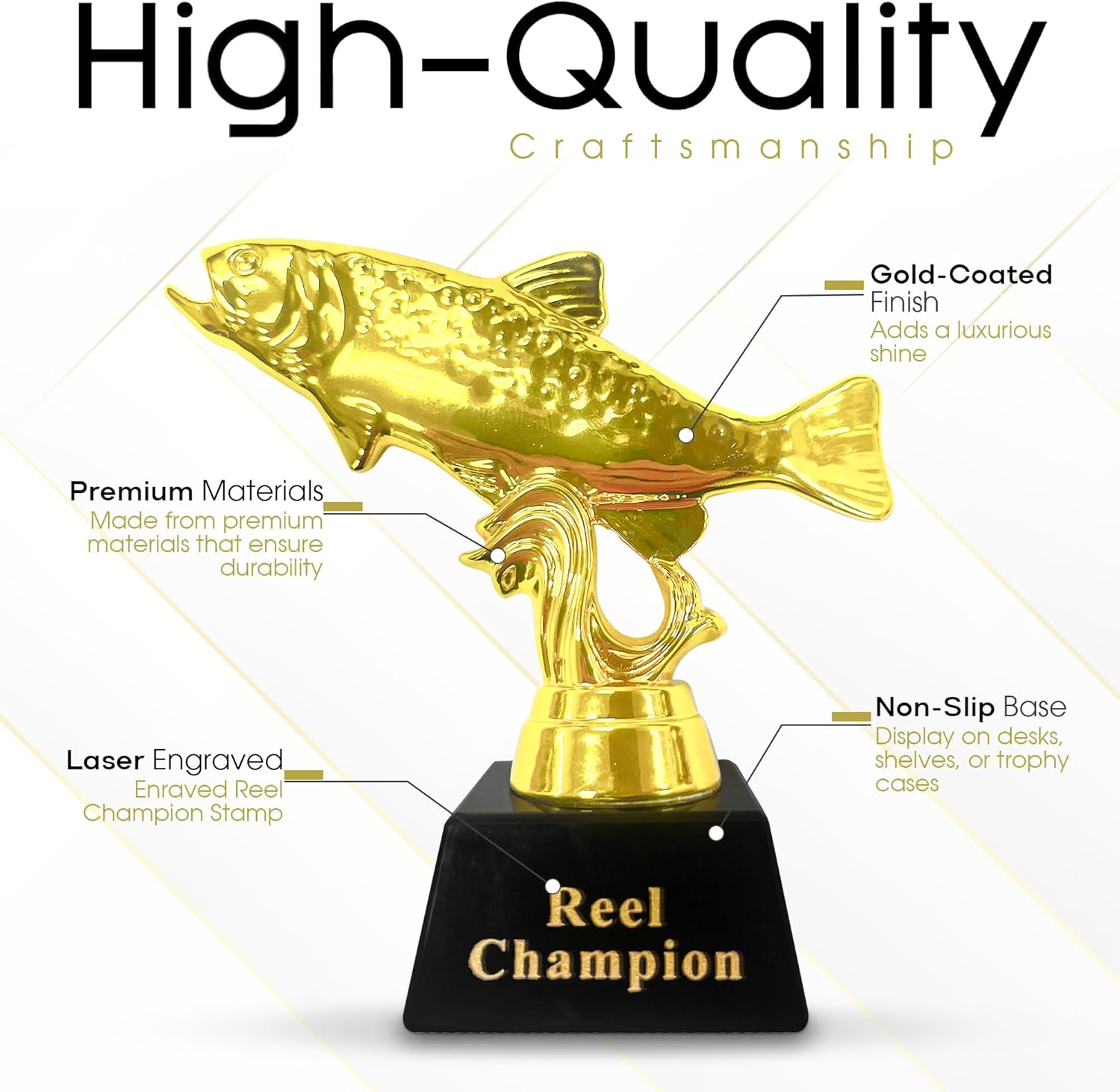 Vaulted Skulls & Co Goat Trophy | Greatest of All Time Trophy (G.O.A.T) | G.O.A.T Trophy | Sports Team Trophies | Funny Office Trophy | Gold/Black | 3" image number 4