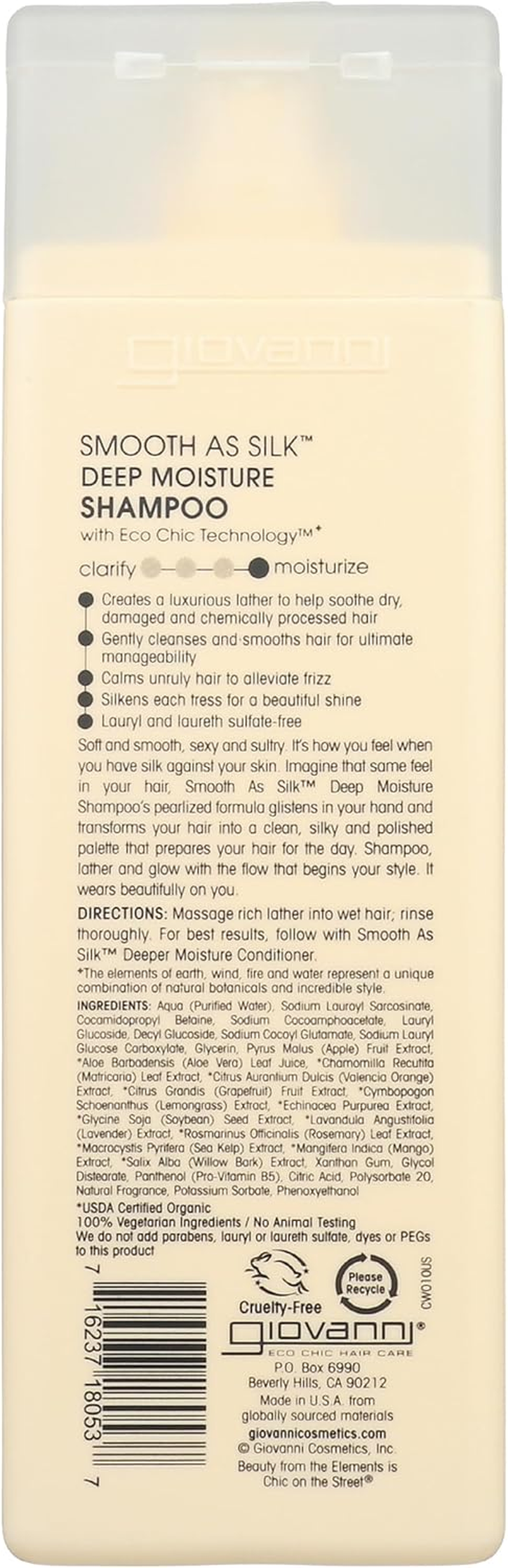 GIOVANNI Smooth as Silk Deep Moisture Shampoo (For Damaged Hair), 250 Milliliters image number 3