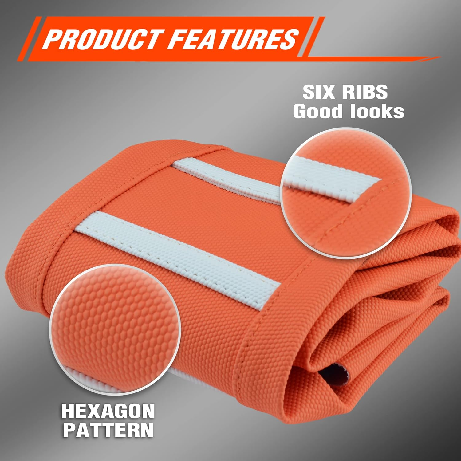 Dirt Bike Seat Cover - White Stripe Universial Seat Cover for Dirt Bike - Motorcycle Motorcross Enduro Seat Covers (Orange) image number 1