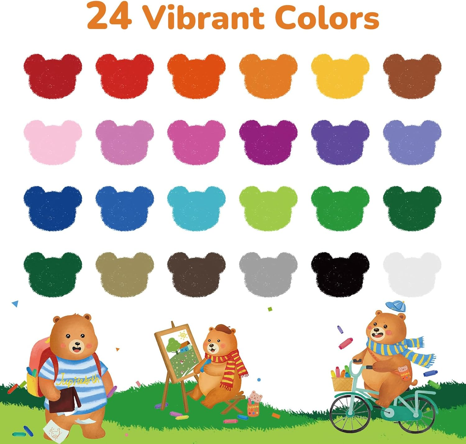 24-Color Crayons for Toddlers 1-3 and Kids 4-8, Non-Toxic Washable Crayons, Ultra-Silky Easy-Grip Art Supplies, Ideal Coloring Boys and Girls - Multicolored（36Pack) image number 5