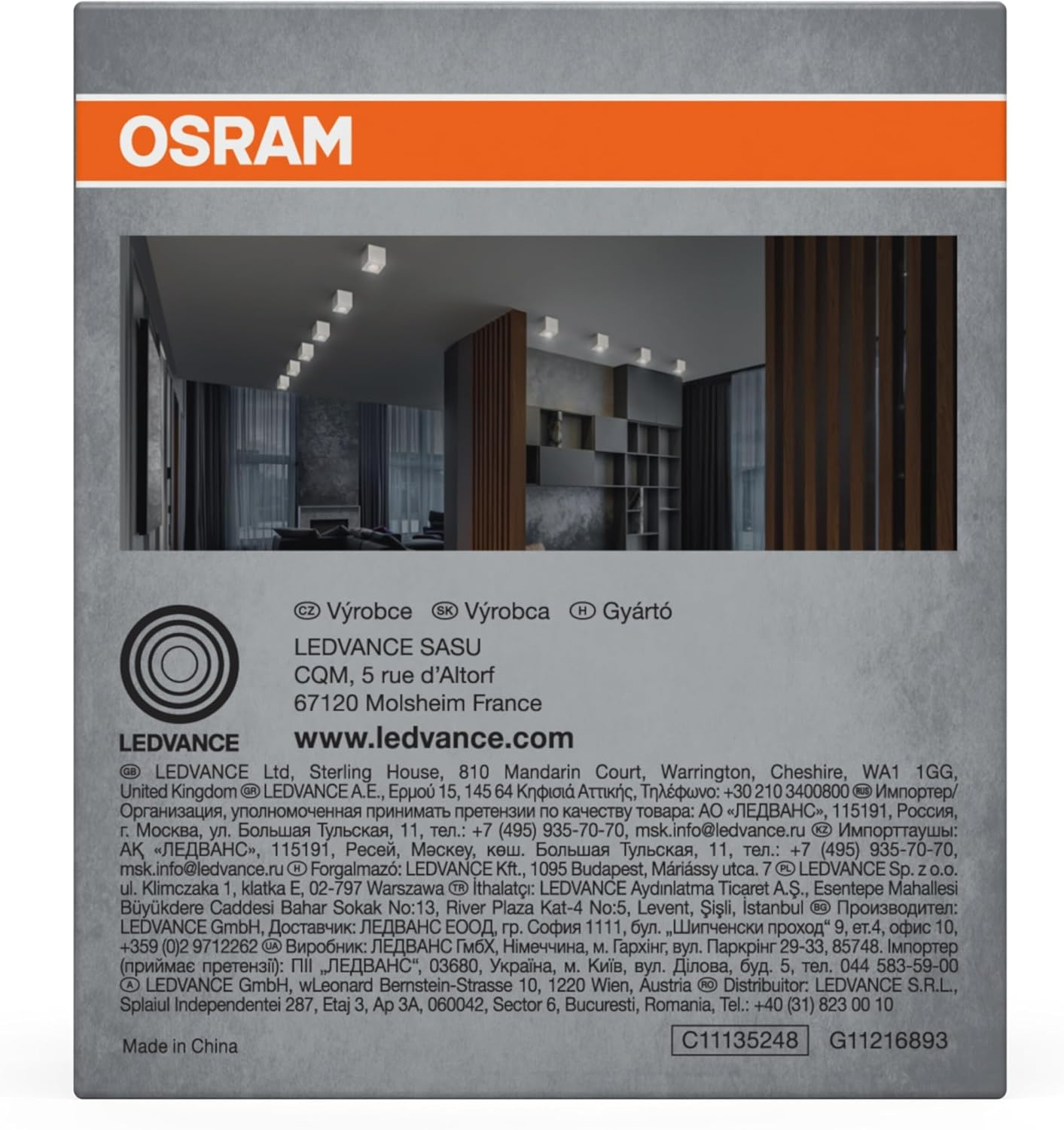 OSRAM Spot Surface Square Ceiling Spotlight, White, with GU10 Socket, Can Be Fitted with Simple or Smart Lamp, Flexible Beam Angle, Protection Class IP20, High-Quality Housing image number 2