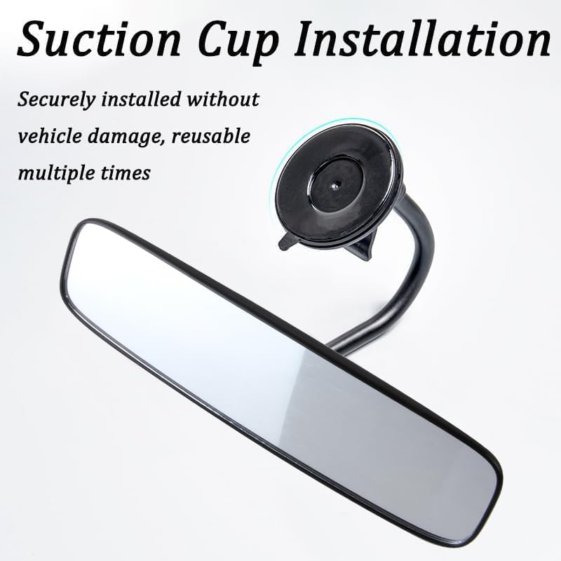 KEWAYO Car Rear View Mirror with Suction Cup, Wide Angle HD Auto inside Rearview Mirror, Adjustable Angle Reduce Blind Spots, Universal for Vehicle, Truck, SUV, Van image number 4