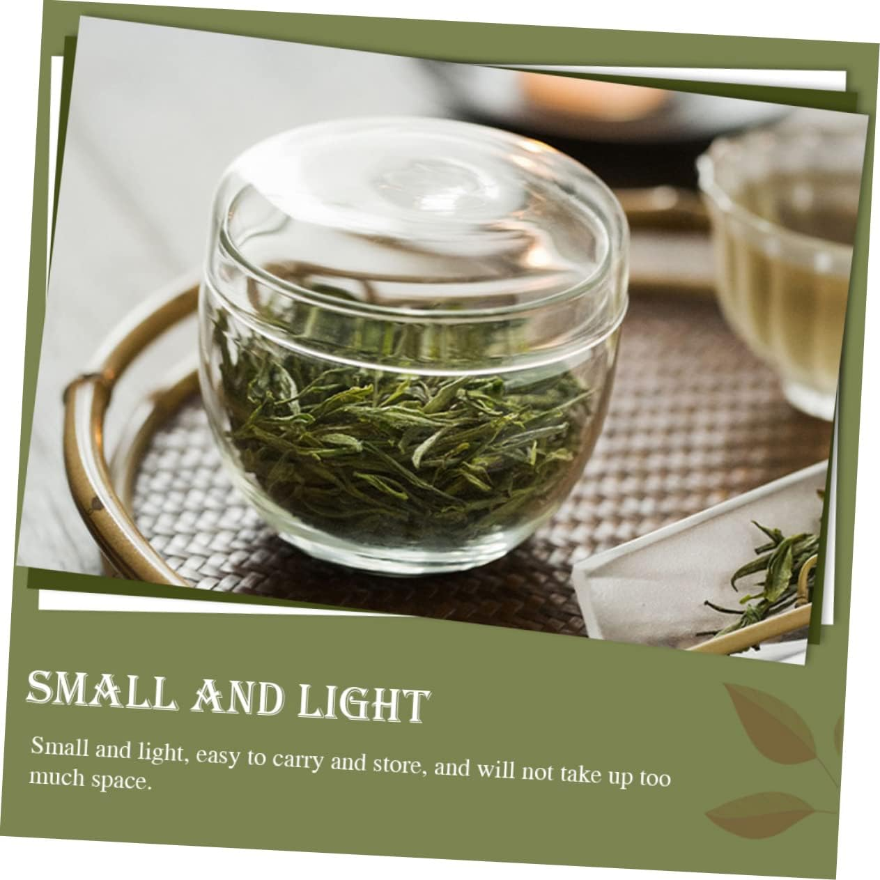 Cabilock Glass Tea Canister Airtight Lid High Borosilicate Glass Mini Loose Leaf Storage Jar for Home Tea Container Small Size image number 4