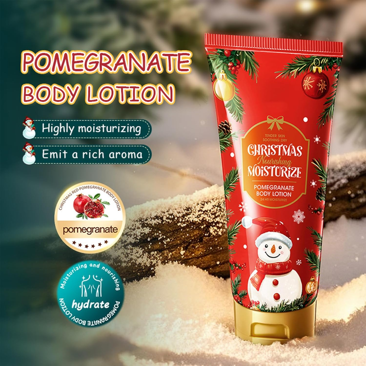 Hedmy Christmas Body Lotion with Pomegranate Shea Butter and Coconut Cream for Holiday Skincare Red Pomegranate One Size - Coconut image number 5
