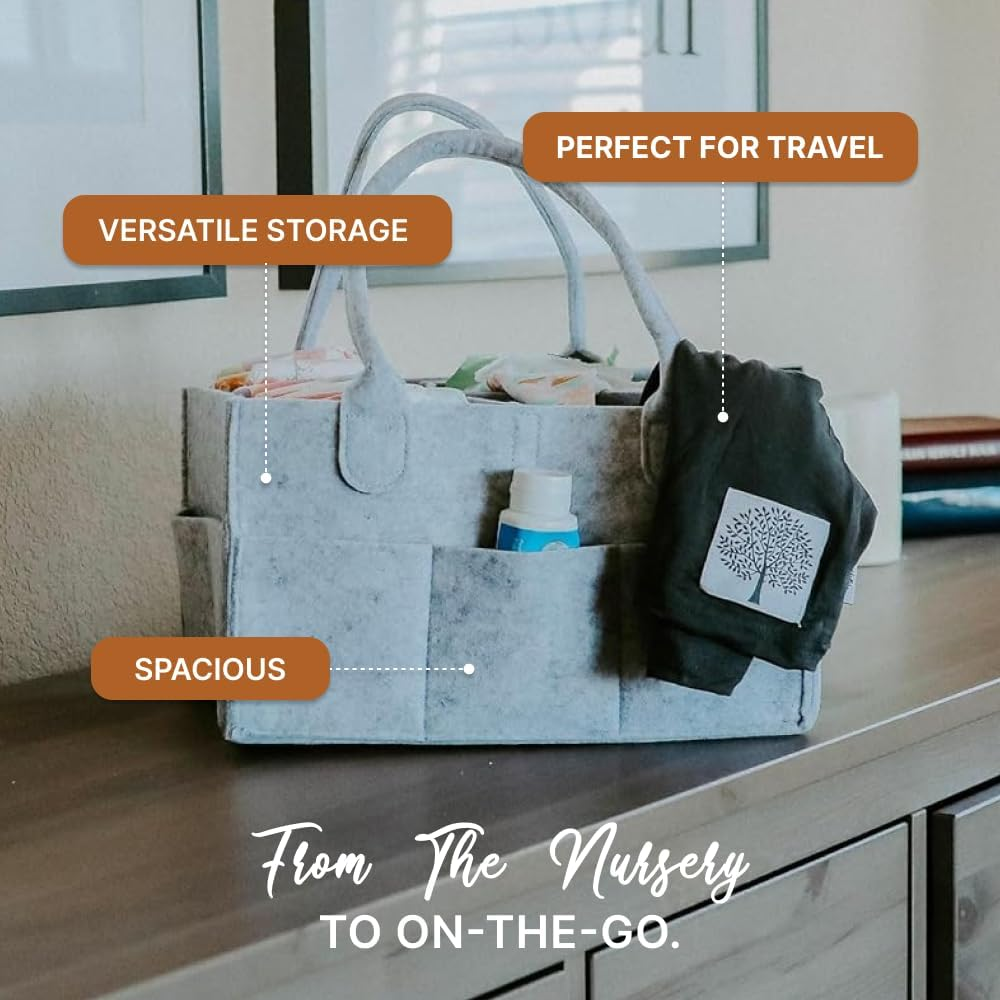 Parker Baby Diaper Caddy - Nursery Storage Bin and Car Organizer for Diapers and Baby Wipes image number 2