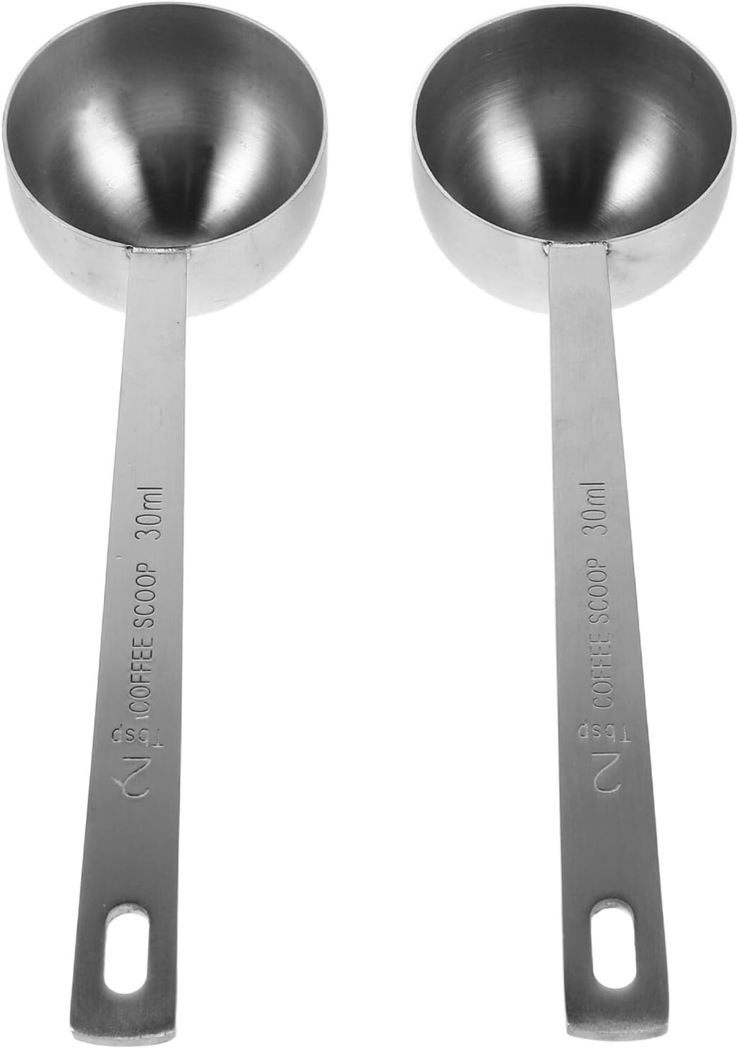 COLLBATH 2Pcs Stainless Steel Coffee Scoop with Markings Measuring Spoon for Ground Coffee Loose Tea Spices Protein Powder Versatile Kitchen Baking Accessory image number 1