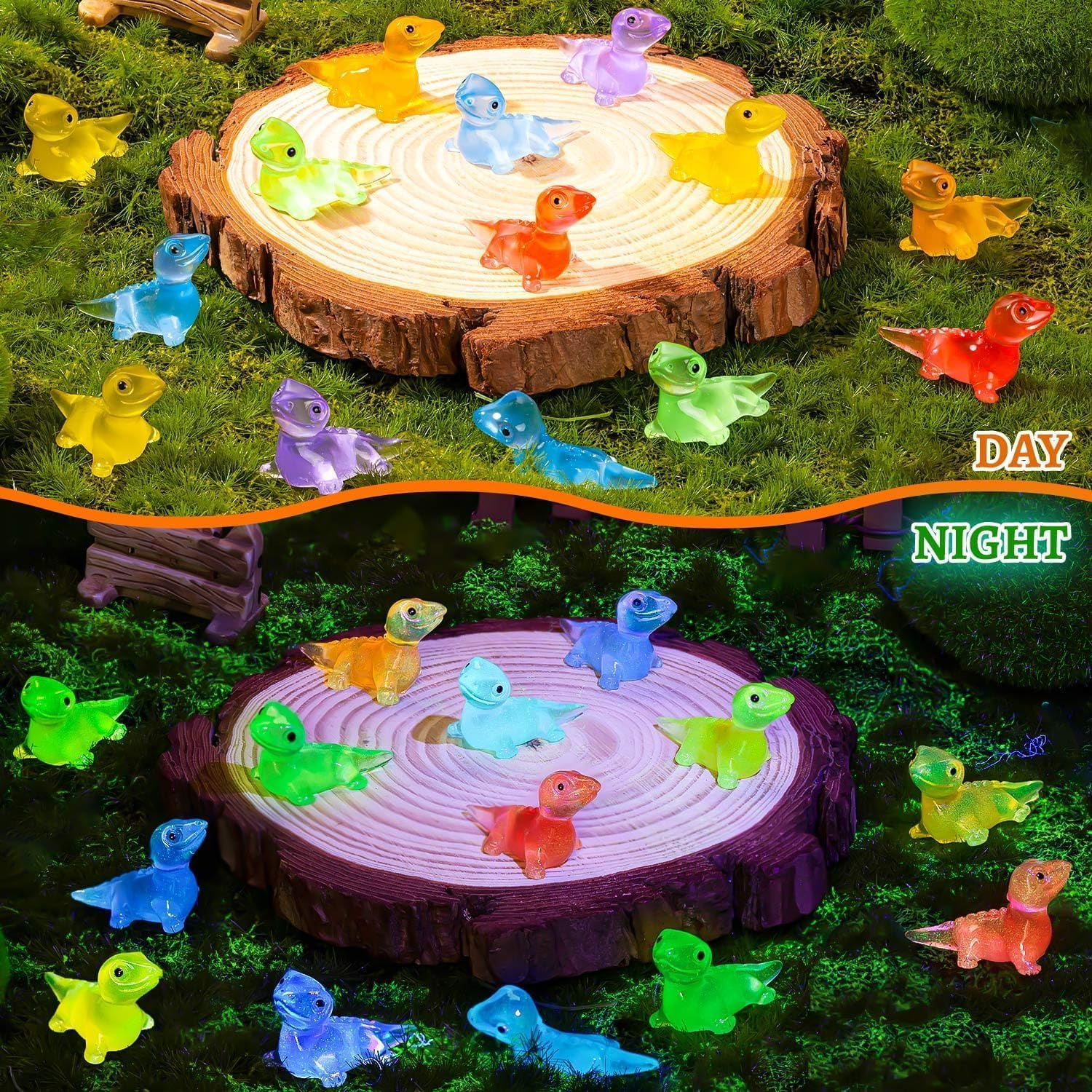72PCS Luminous Mini Resin Lizards, Cute Lizard Figures Glow in the Dark, Tiny Lizards Animal Miniature for DIY Micro Moss Landscape Crafts Dollhouses Potted Plants Hidden Games image number 6