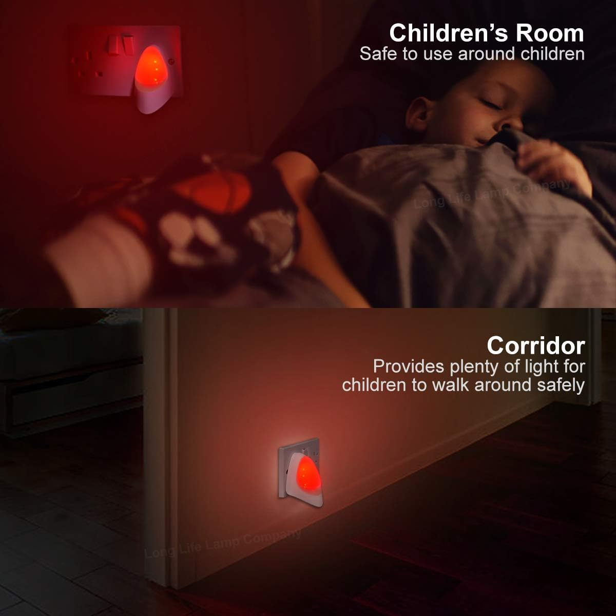 Red Automatic LED Night Light - Plug in & Energy Saving Dusk 2 Dawn LED Night Light Sensitive Night Light image number 3