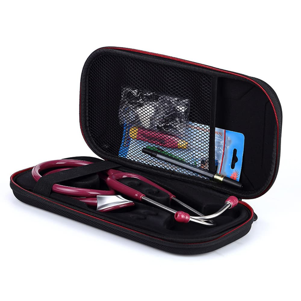 Hard Portable Stethoscope Carrying Case Storage Box Shell Mesh Pockets for III Stethoscope Organizer Bag image number 2
