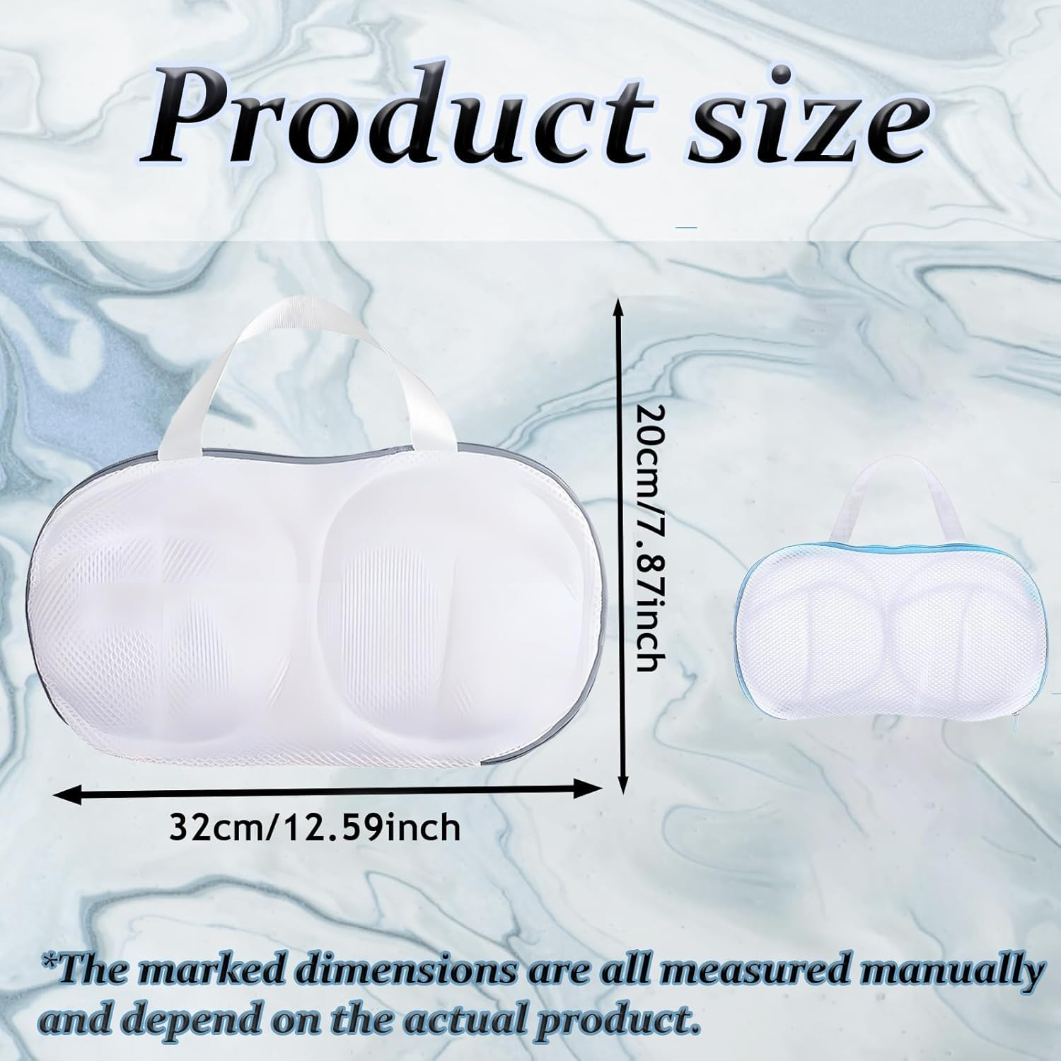 2-Pack Delicate Bra Washing Machine Bag, Bra Wash Bag Protects Lingerie in Bra Laundry Bags for Washing Machine, Prevents Stretching & Damage, 32Cm X 20Cm Light Grey Set image number 4
