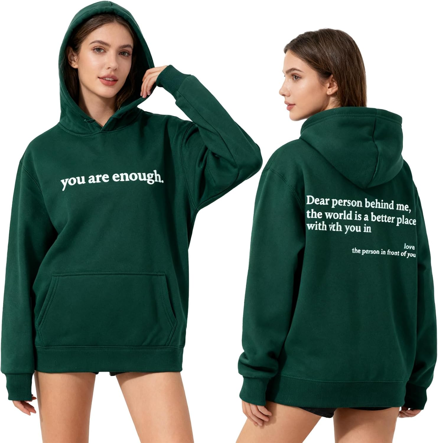 Dear Person behind Me Hoodie, You Are Enough Sweatshirt, Mental Health Hoodie, Fleece Lining, for Women & Men