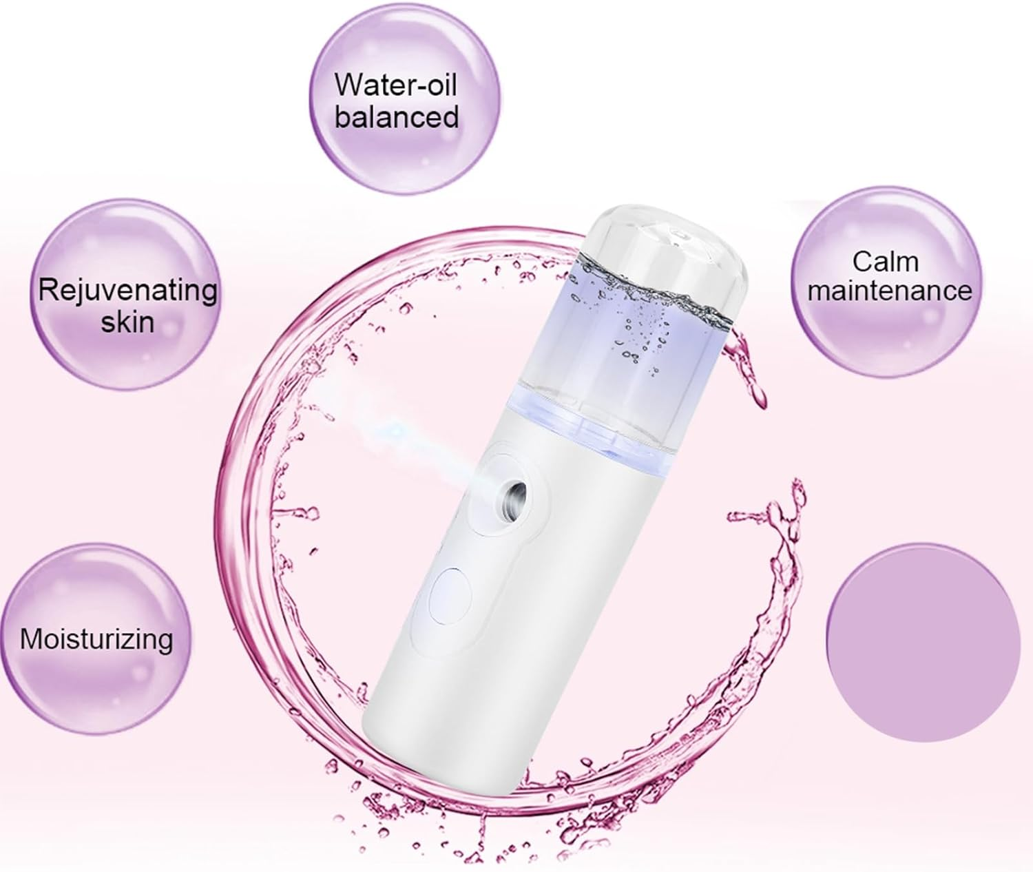 Skin Care Mini Facial Steamer, Facial Steamer Handy Mist, Nano Facial Atomization, Face Mist Sprayer, for Face for Hand image number 6