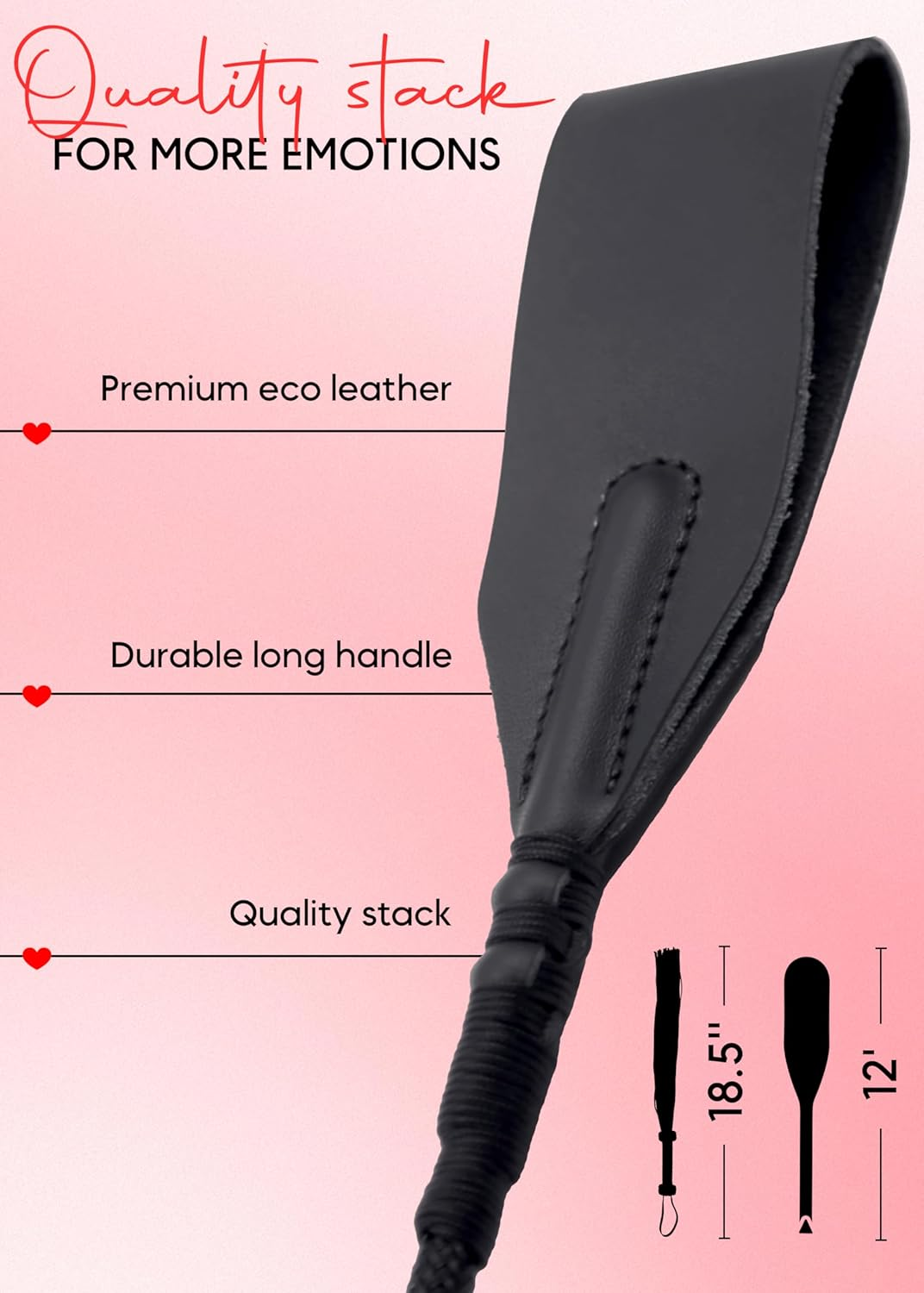 Horse Red Whip 15" Crop 12" Crop 18" Kit Equestrian Horse Whip Play Toys for Couples Riding Crops Double Layer Crop image number 4