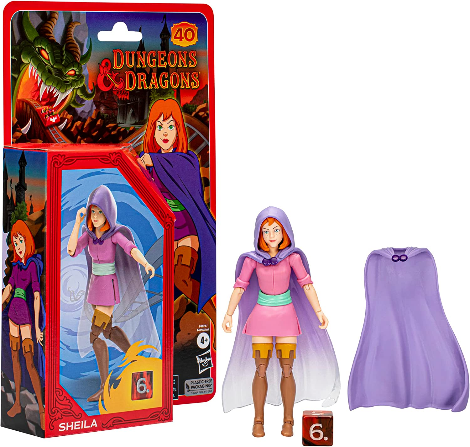 Dungeons & Dragons Cartoon Classics 6-Inch-Scale Sheila Action Figure, D&D 80S Cartoon, Includes D6 from Exclusive D&D Dice Set image number 4
