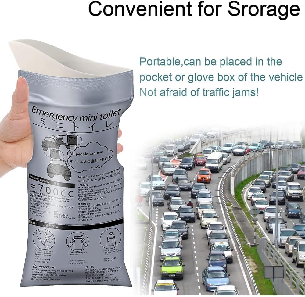 10 Pack Emergency Portable Urine Bag, Travel Urinal Bag, Unisex Urinal Bag, Disposable Urine Bag Suitable for Camping, Travel, Traffic Jams, Pregnant Women, Children, Patients image number 3