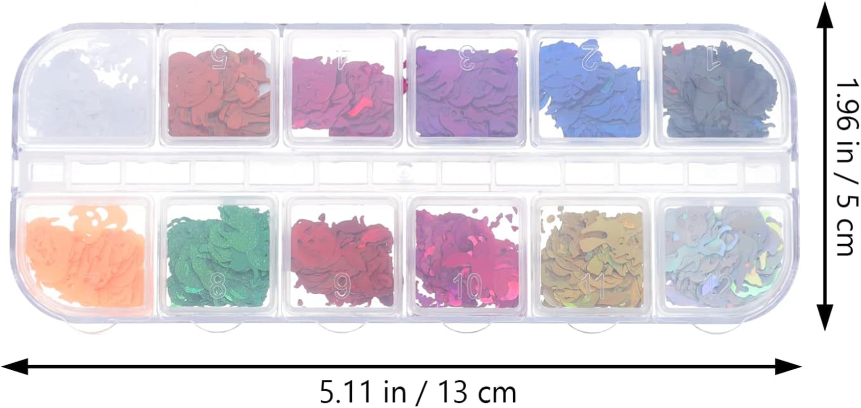 Vaguelly Halloween Nail Art Glitter Skull Pumpkin Colors Spider Glitter Nail Decoration Party Manicure Stickers image number 2