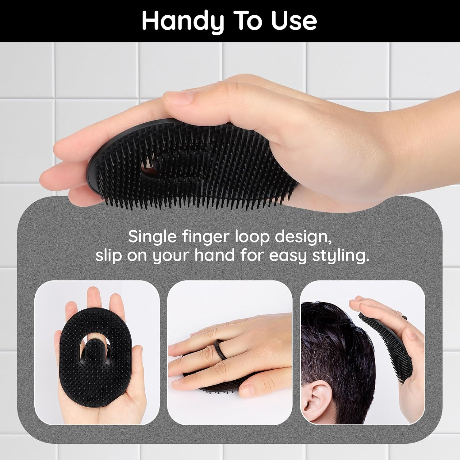 Segbeauty Portable Mens Pocket Brush, Shampoo Comb, Scalp Massager Hair Brush Beard Comb Palm Comb for Travel, Pet Grooming Brush Set Short Hair Dog Brush Cat Grooming image number 1