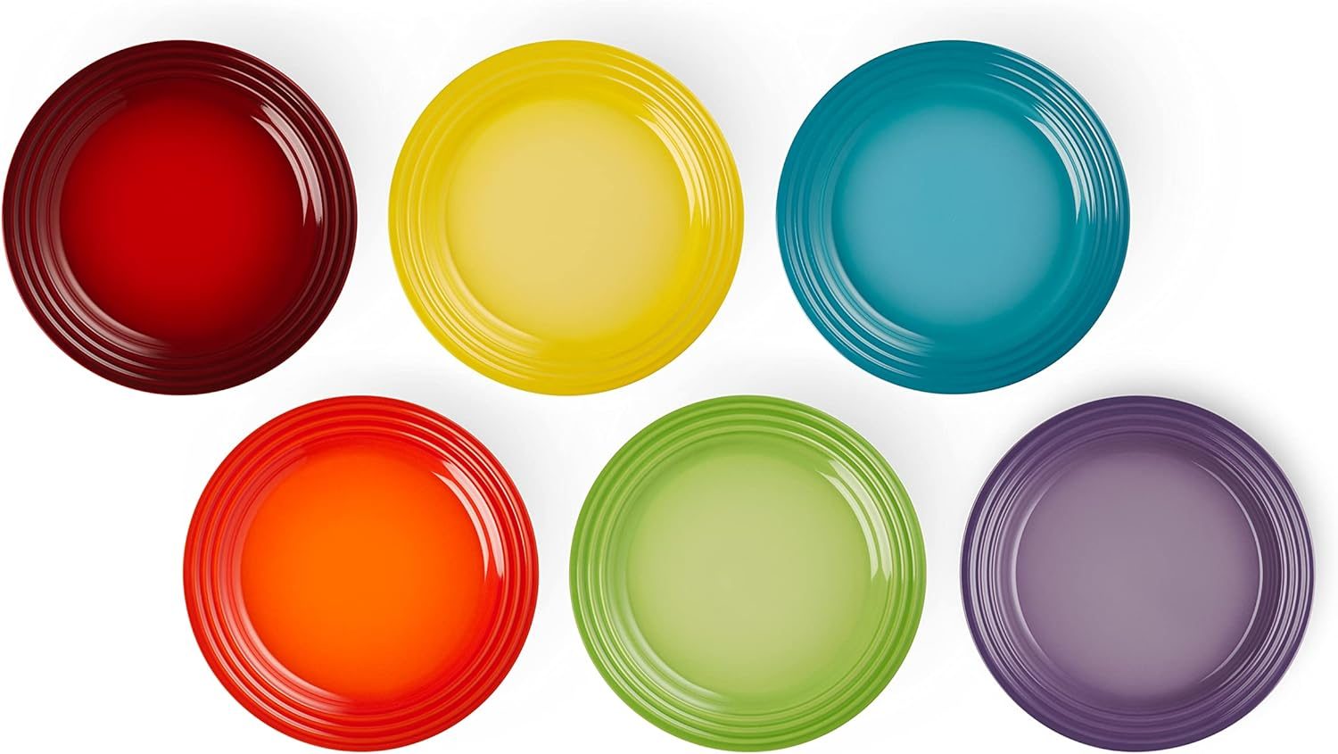Le Creuset Stoneware Set of 6 Side Plates, 22 Cm, Rainbow, 79285228359006 image number 3