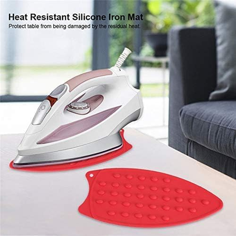 Silicone Iron Rest Pad Hot Heat Resistant Protective Pads for Iron Rest, Suitable for Ironing Board, Curling Irons & Flat Irons &ndash; 2 Pcs Red image number 2