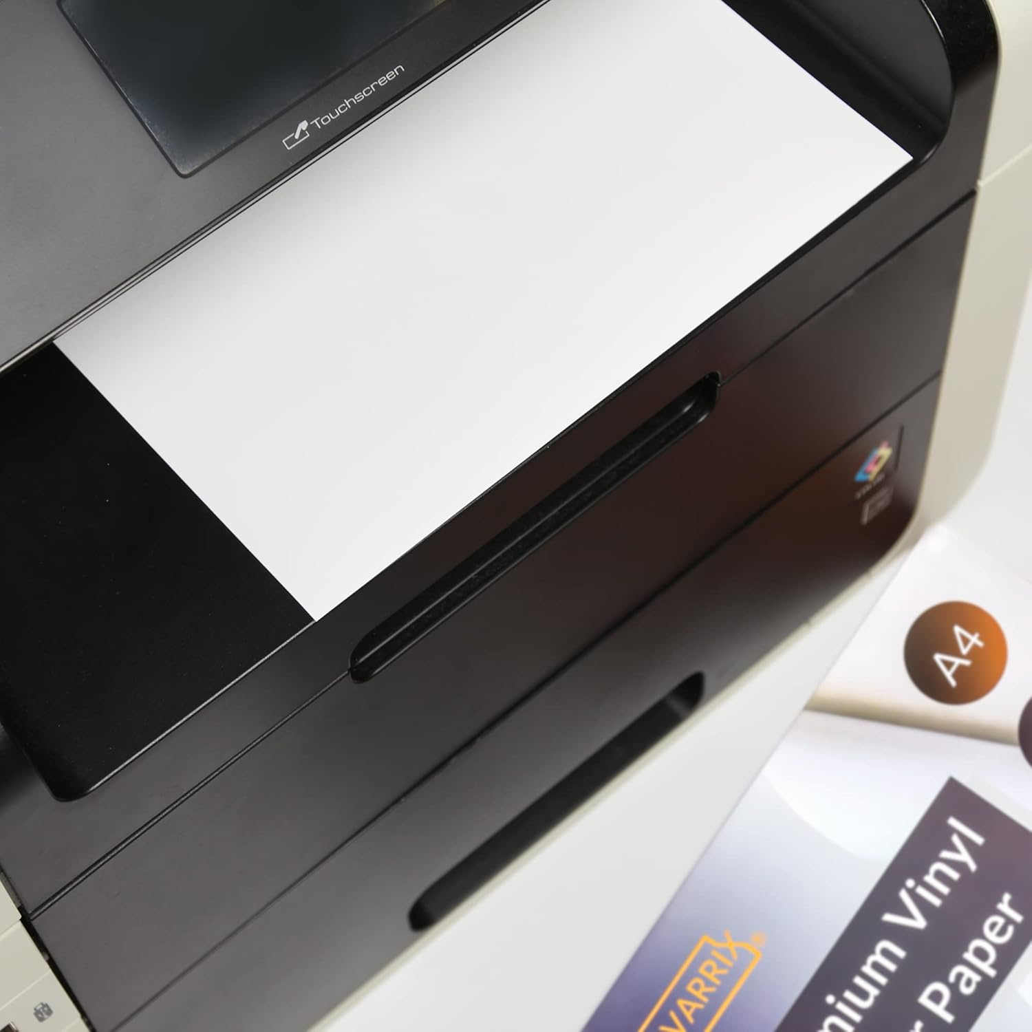 Avarrix Australia Printable Vinyl Sticker Paper for Laser Printer, Matte White, 20 Sheets, Waterproof Label Stickers, Printable Vinyl Self Adhesive Sheets, Tear Resistant, Printable Vinyl Self Adhesive Sheets, Vibrant Colours, A4 Size