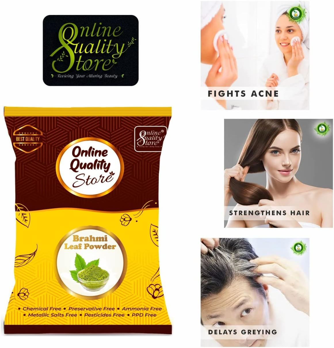 Online Quality Store Brahmi Powder for Hair, 250G