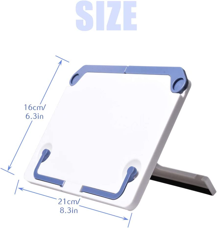 SAYEEC Desktop Book Holder Reading Stand Adjustable Book Rest Plastic Fodable Music Rack Portable Cookbook Holder Desk Bookstand for Reading Children Office Home image number 4