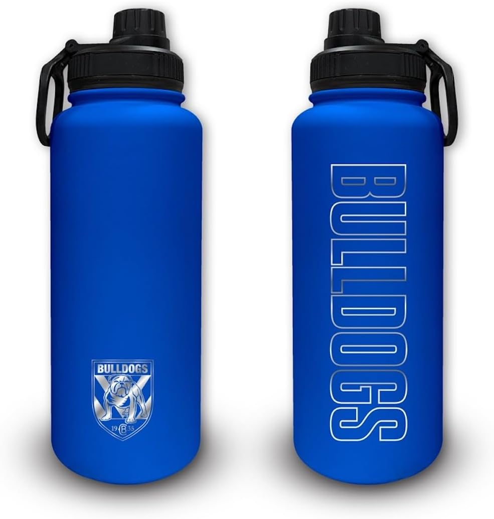 NRL Canterbury-Bankstown Bulldogs Stainless Steel Drink Bottle - 960Ml Large Insulated Water Bottle - BPA Free Sports Flask image number 1